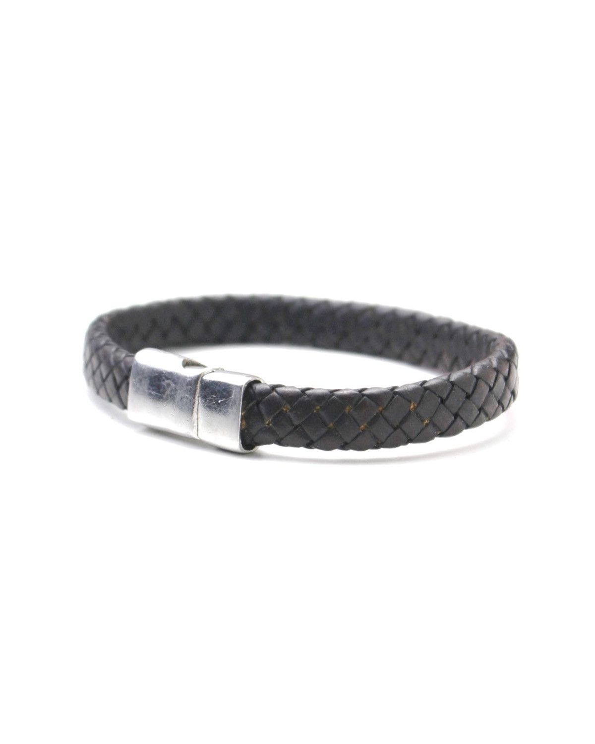 Vintage 2000S JAPANESE MADE BRAIDED LEATHER MAGNETIC CLASP BRACELET Size ONE SIZE - 4 Thumbnail