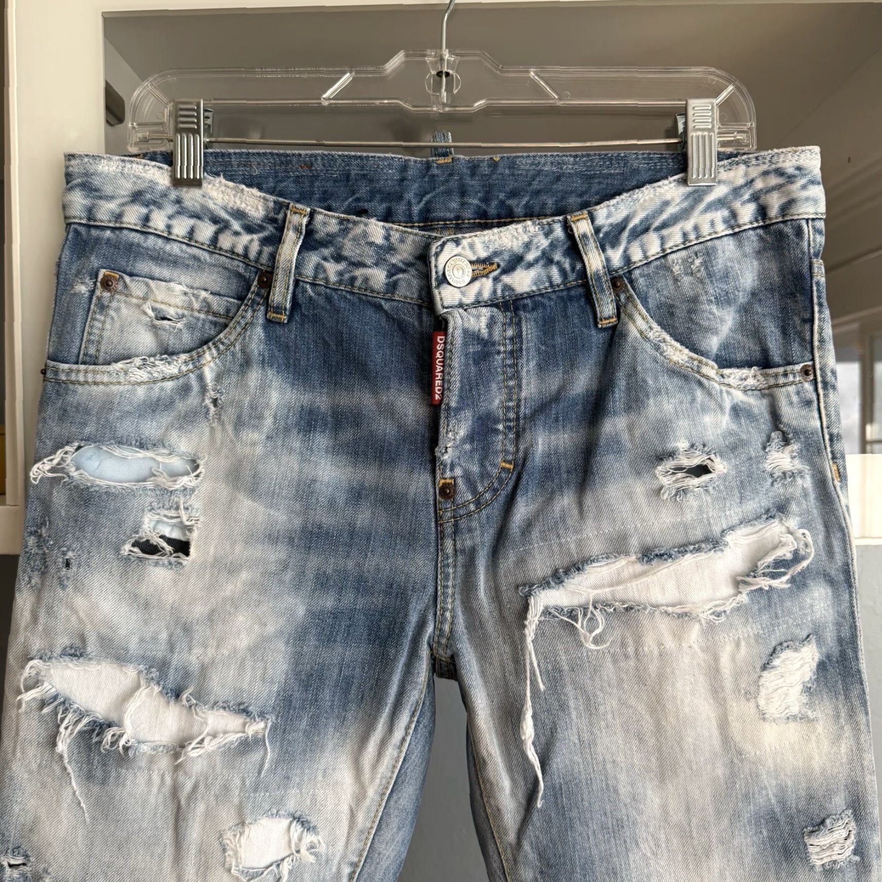 Dsquared2 VINTAGE Dsquared2 Cool Girl Cropped Jean Low Rise Distressed Rainbow Woman Jeans 42 Blue Rainbow Distressed 90s Womens Size 28" / US 6 / IT 42 - 4 Thumbnail