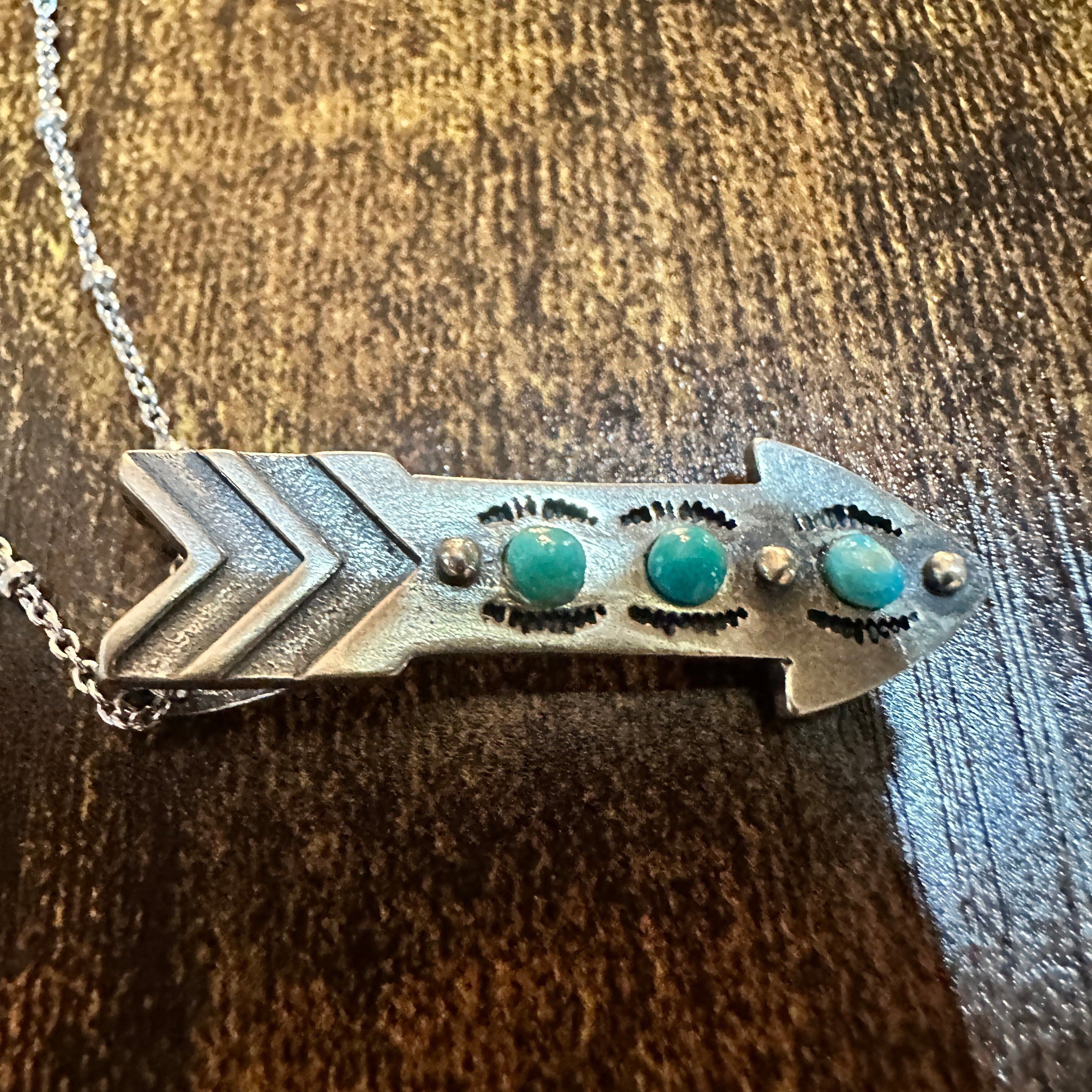 Other Native American Arrowhead Turquoise Pendant Necklace in Ster Size ONE SIZE - 2 Thumbnail
