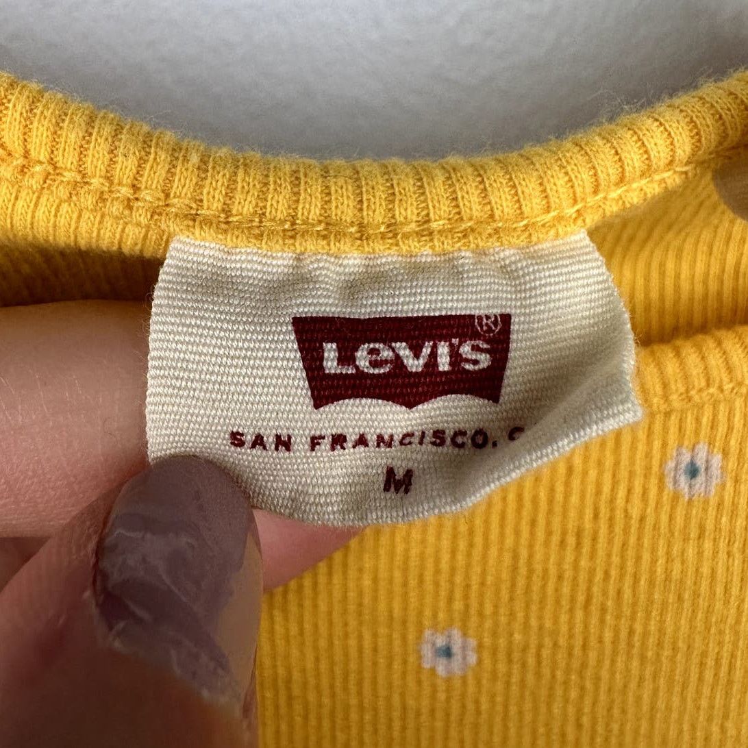 Levi's Levi's Daisy Floral Short Sleeve Ribbed Knit T-Shirt Honey M Size M / US 6-8 / IT 42-44 - 5 Thumbnail