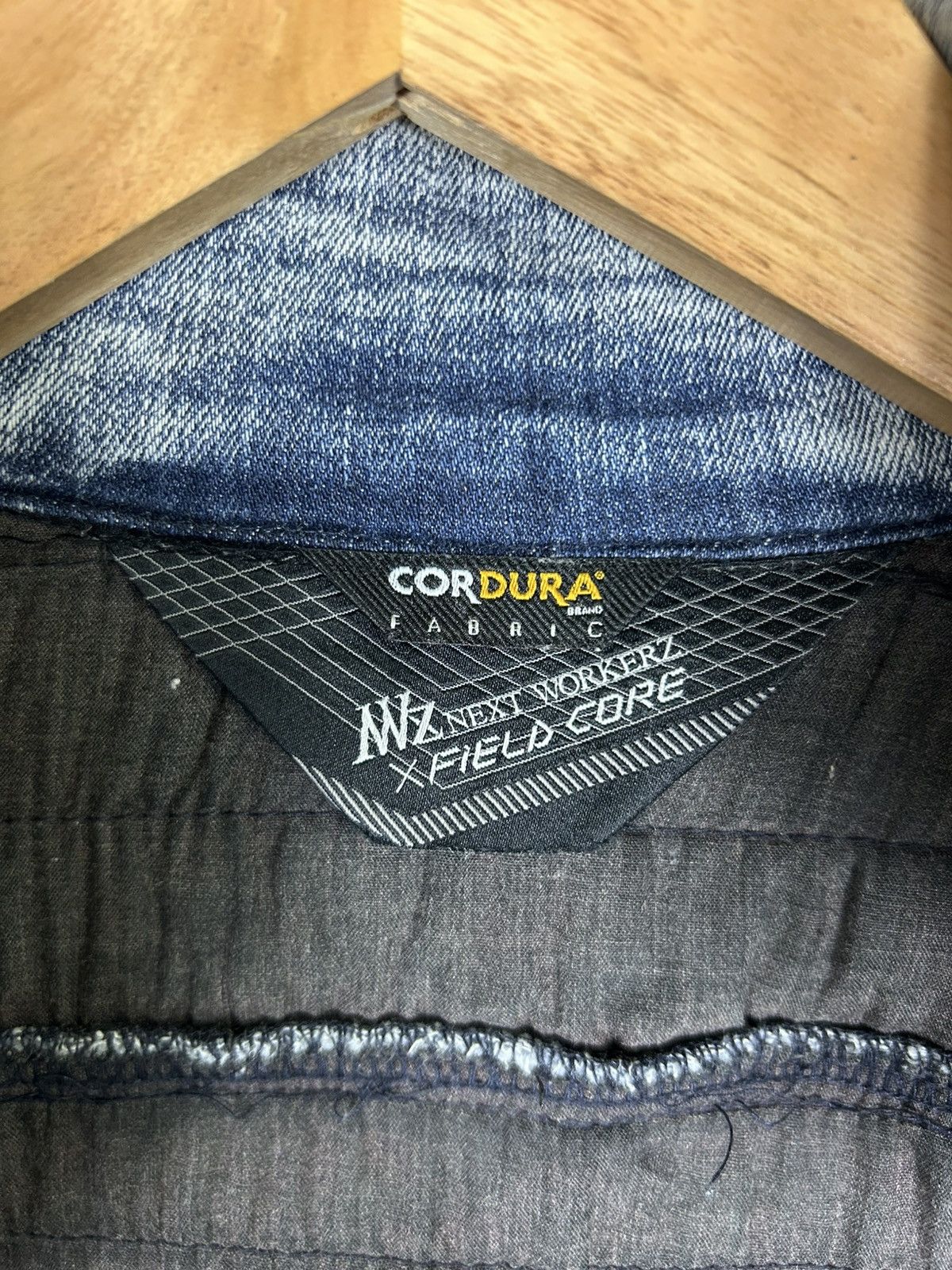 Japanese Brand 🔥Field Core Cordura Fabric Denim Distressed Rider Jacket Size US L / EU 52-54 / 3 - 12 Thumbnail