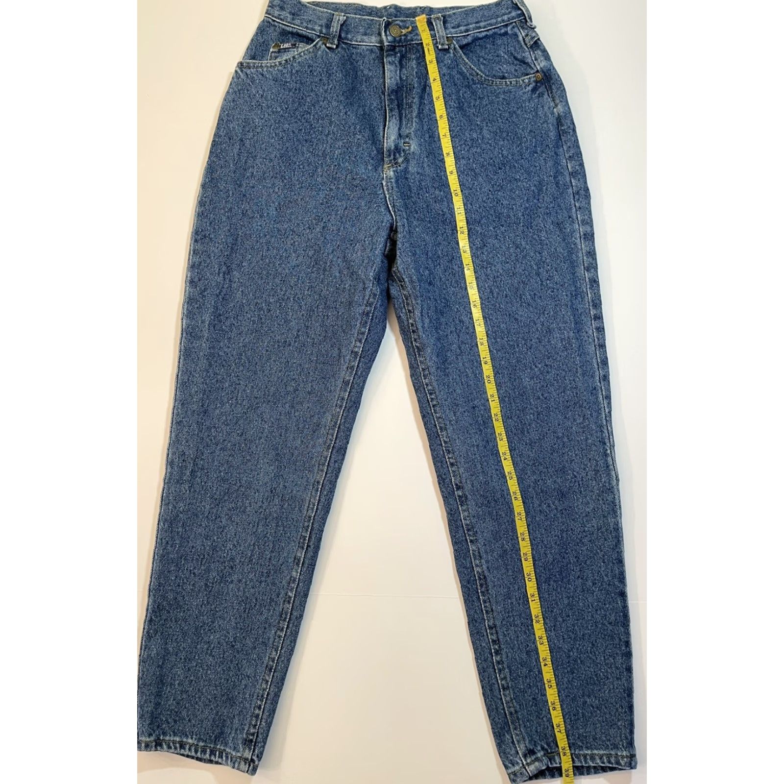 Lee VINTAGE Lee Rider Jeans Womens High Rise Mom Denim Blue 12P Petite 30in Inseam USA 80s 90s Size 34" / US 12 / IT 48 - 7 Thumbnail