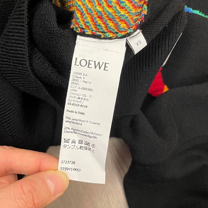 Loewe loewe Colorful large logo round-neck wool knit sweater with Size US XS / EU 42 / 0 - 6 Thumbnail