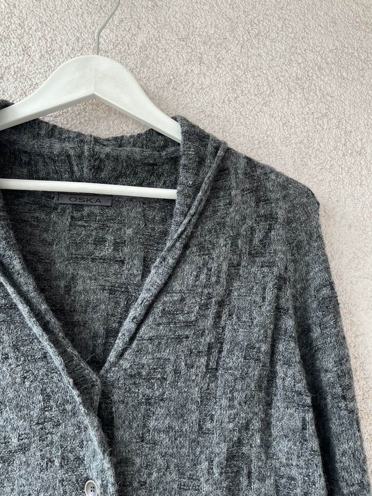 OSKA OSKA Grey Linen/Alpaca/Wool Soft Women Cardigan Size 1/S-M Size S / US 4 / IT 40 - 5 Thumbnail