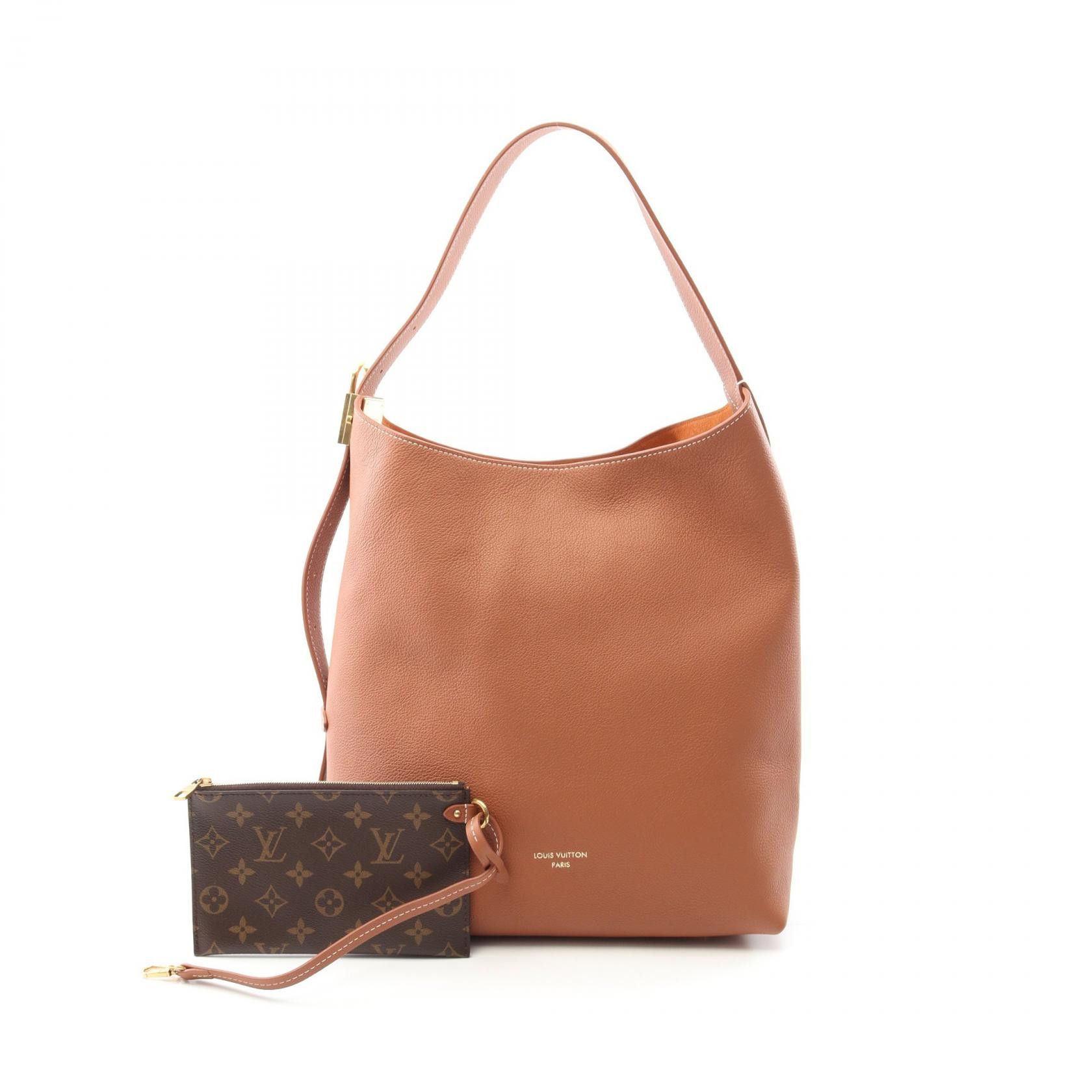 Louis Vuitton Louis Vuitton Locky Hobo Mm Grained Calf Leather Shoulder Bag Leather Shoulder Bag M24974 in Brown, Women's