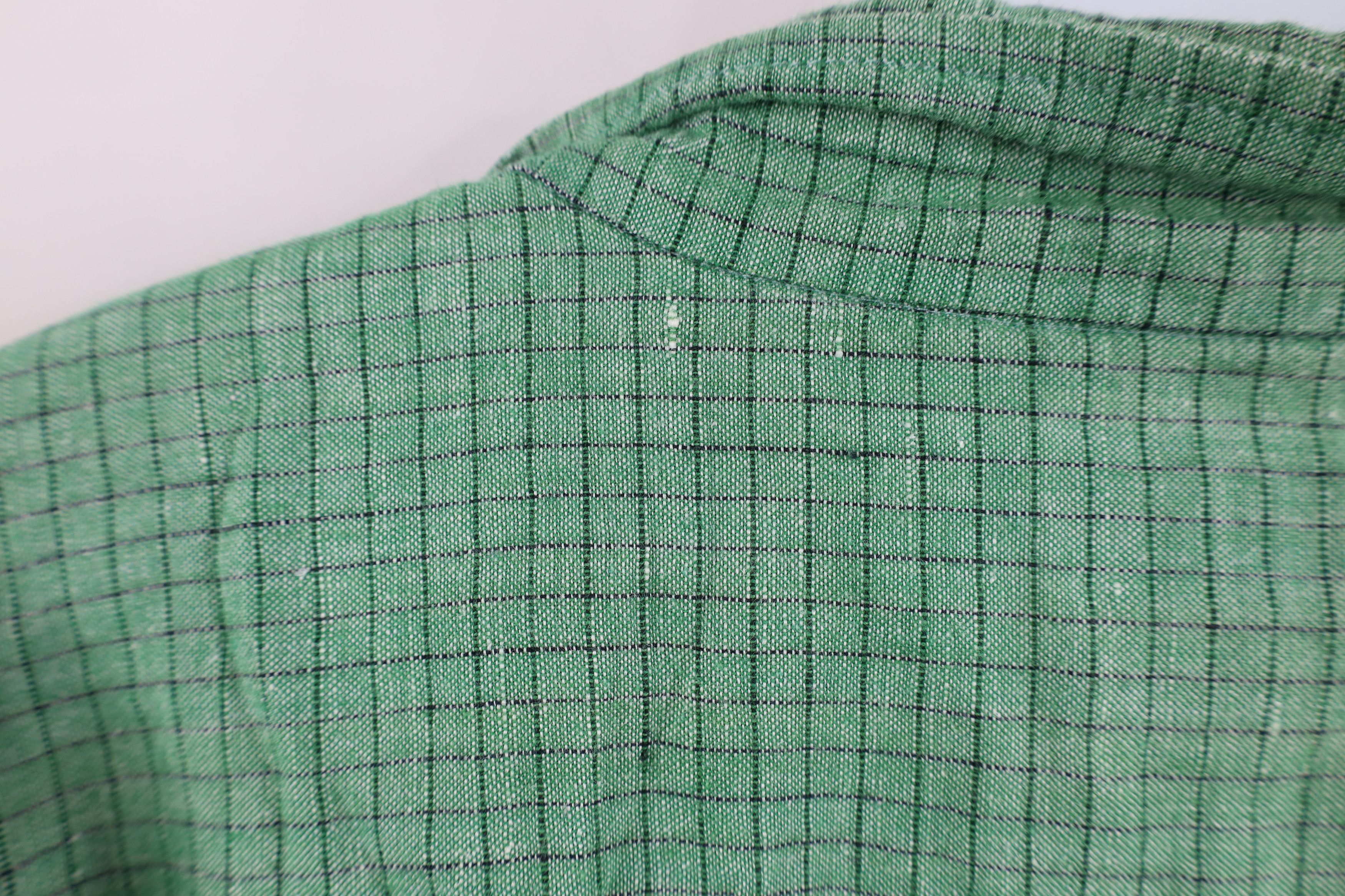 Guess × Vintage Vinage 90s Guess Linen Short Sleeve Button Shirt Green Plaid Size US XXL / EU 58 / 5 - 8 Thumbnail