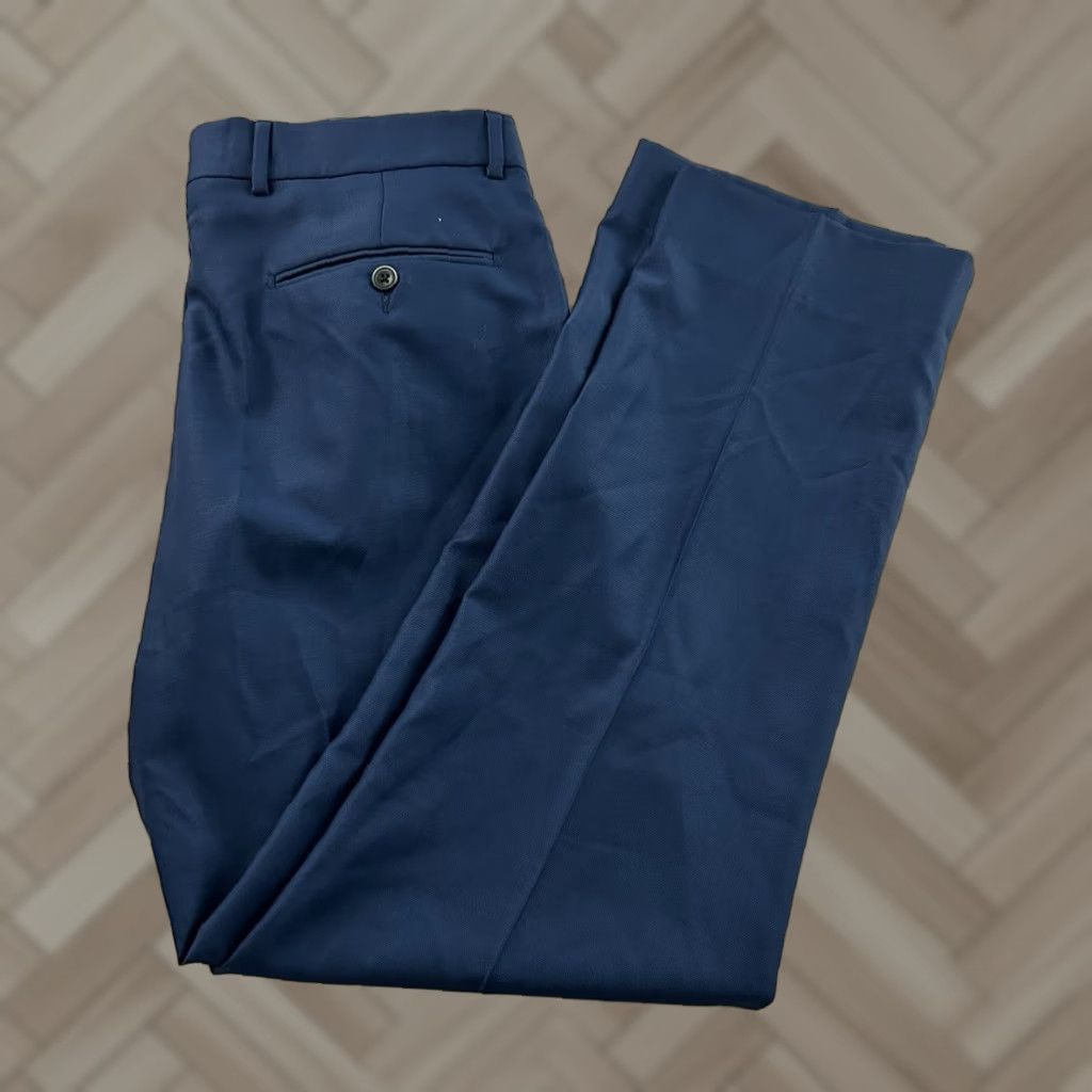 Vintage BALLIN Pants Dress Pants Men 33 x 30 Blue Wool Flat Front Straight Leg Front Pocket Button Vintage: No 110's Ballin Size US 33 - 1 Thumbnail