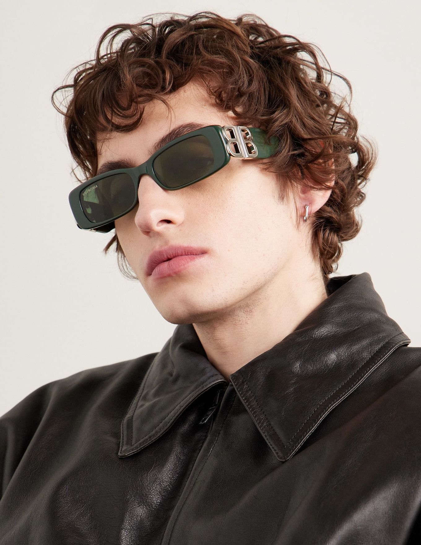 image of New Balenciaga Dynasty Bb0096S - 022 Sunglasses in Grey, Men's