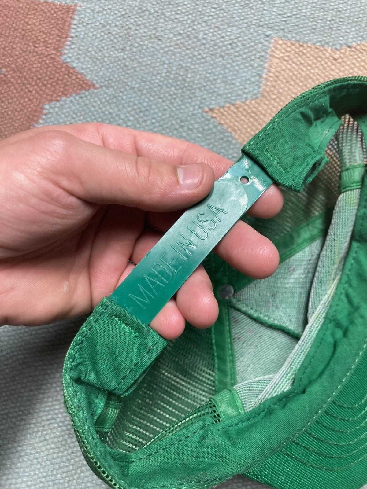 Vintage VTG 80s trucker hat mesh Prairie N.S.A mining forest green Size ONE SIZE - 7 Thumbnail