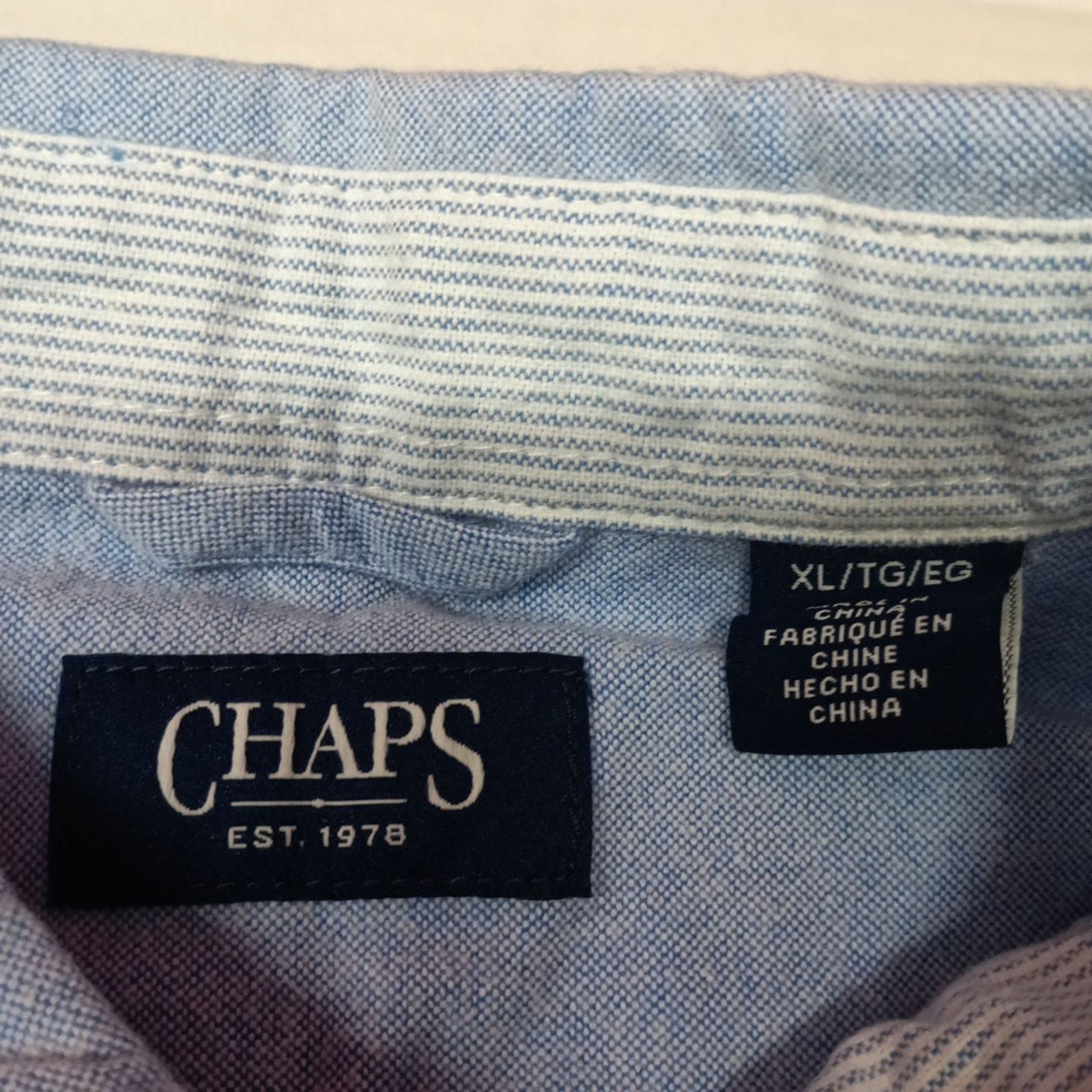 Chaps Chaps Shirt Men's XL Blue Cotton Classic Oxford Collared Size US XL / EU 56 / 4 - 5 Thumbnail