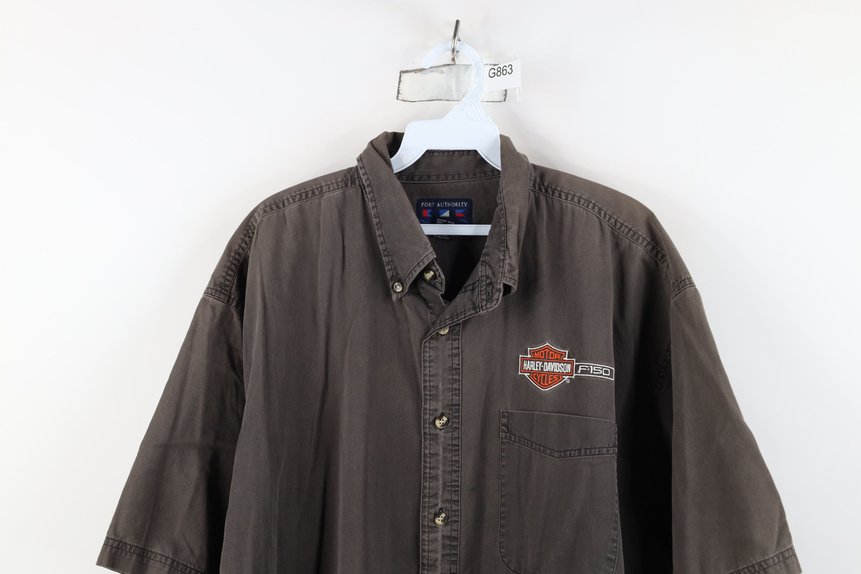 Harley Davidson Vintage Harley Davidson Ford Truck Short Sleeve Button Shirt Size US XL / EU 56 / 4 - 2 Thumbnail