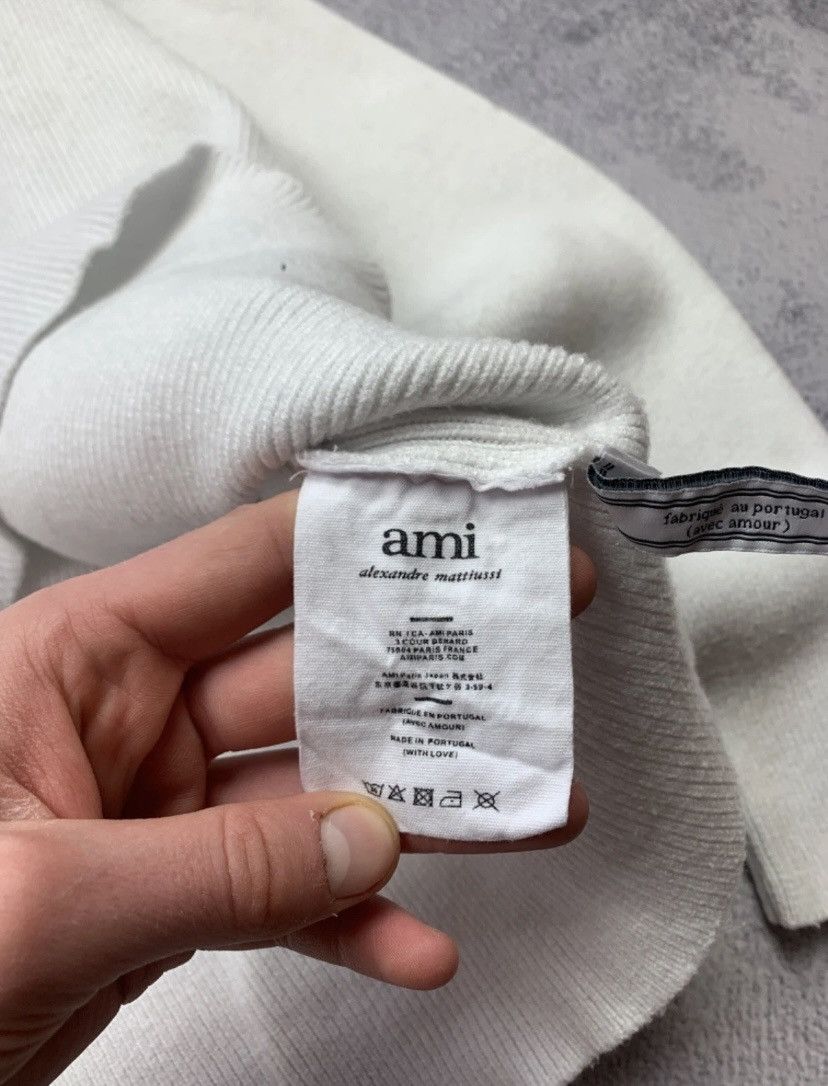 AMI Ami Womens White Sweater Size M Designer Knit Top Size M / US 6-8 / IT 42-44 - 6 Thumbnail