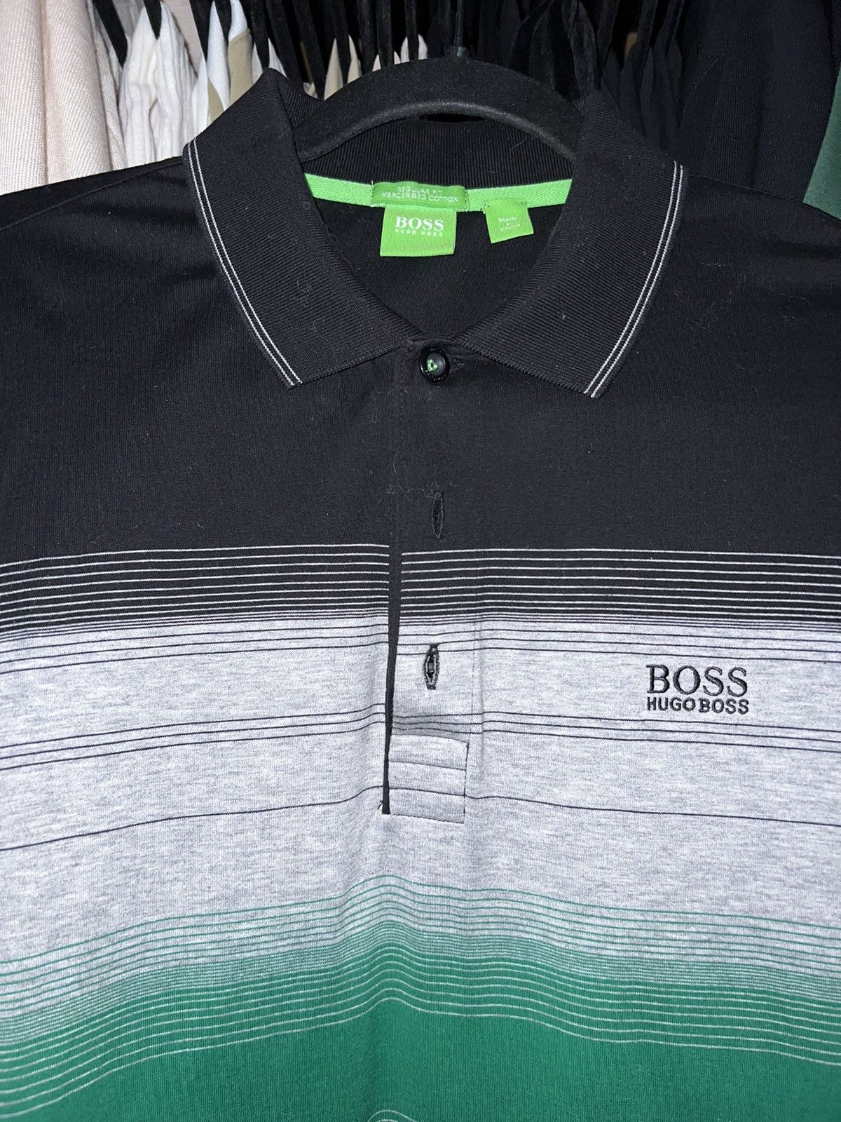 Hugo Boss Hugo Boss black, gray and green polo shirt Size US M / EU 48-50 / 2 - 2 Thumbnail