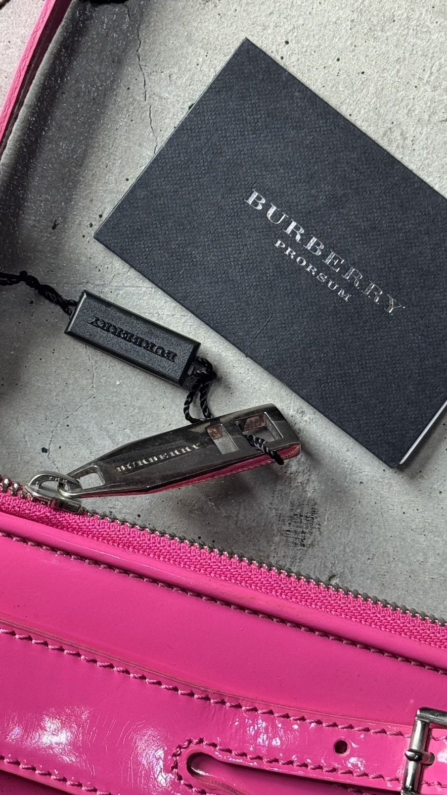 Burberry Prorsum Burberry Propsum Pink Patent Leather Bridle ElongatedClutch Size ONE SIZE - 8 Thumbnail