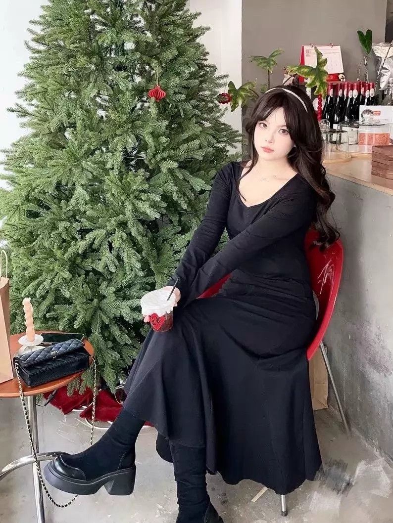 The Row THE ROW Black Vintage Hepburn Long Sleeve Dress Size S / US 4 / IT 40 - 6 Thumbnail