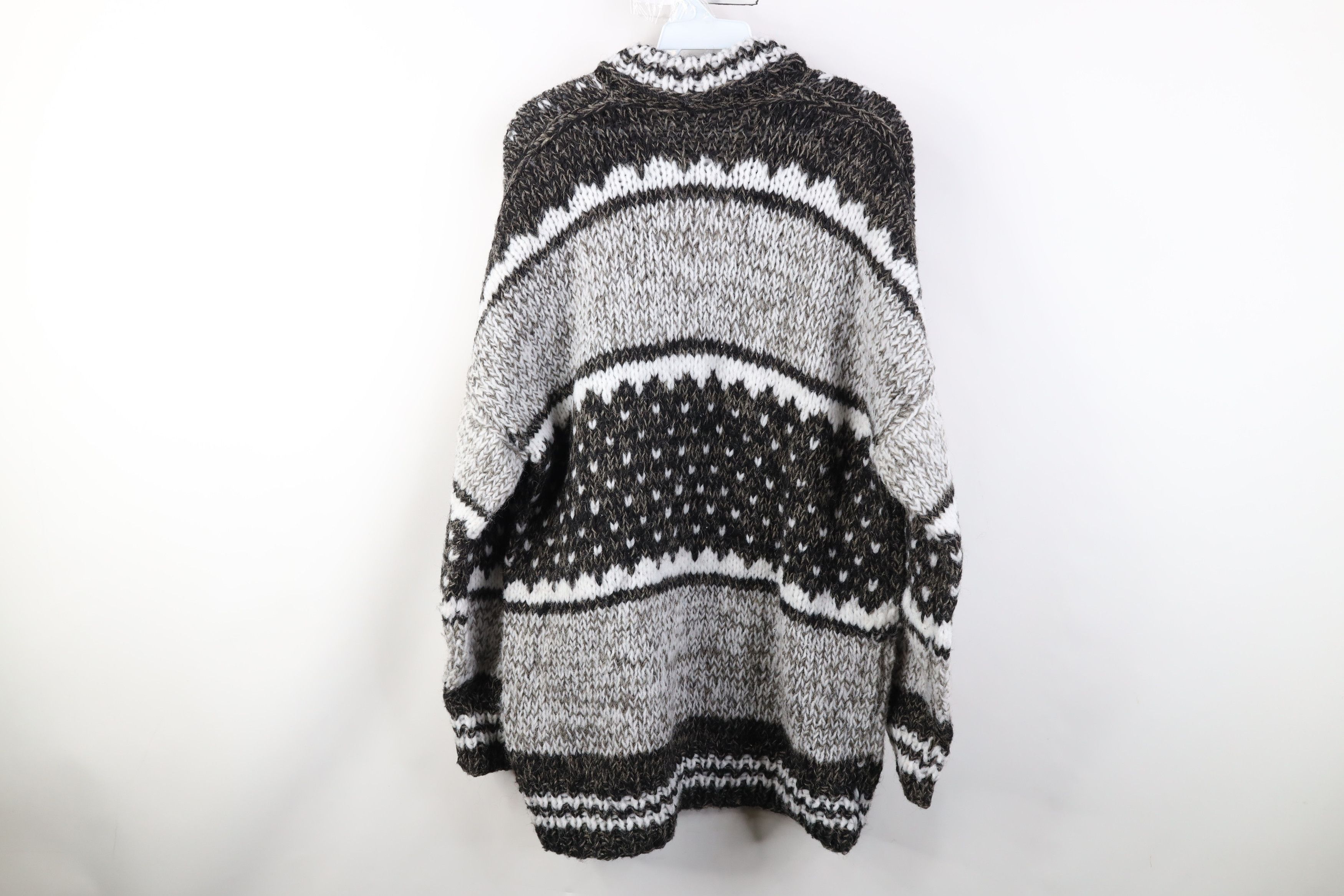 Vintage Vintage 70s Streetwear Hand Crochet Fair Isle Shawl Sweater Size US M / EU 48-50 / 2 - 9 Thumbnail