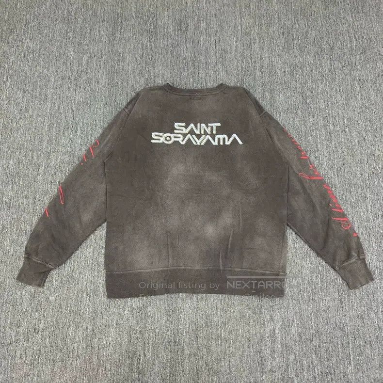 Saint Michael Saint Michael Co-branded washed old long-sleeved sweatshir Size US L / EU 52-54 / 3 - 2 Thumbnail