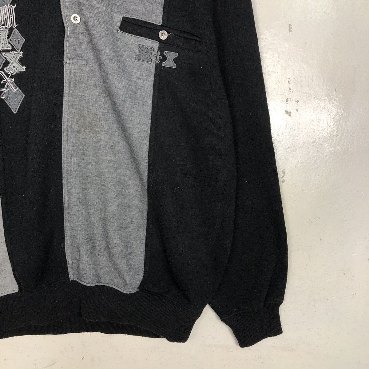 Japanese Brand 📌Vintage Collar Sweatshirt Magixson Big Logo Embroidery Size US L / EU 52-54 / 3 - 7 Thumbnail