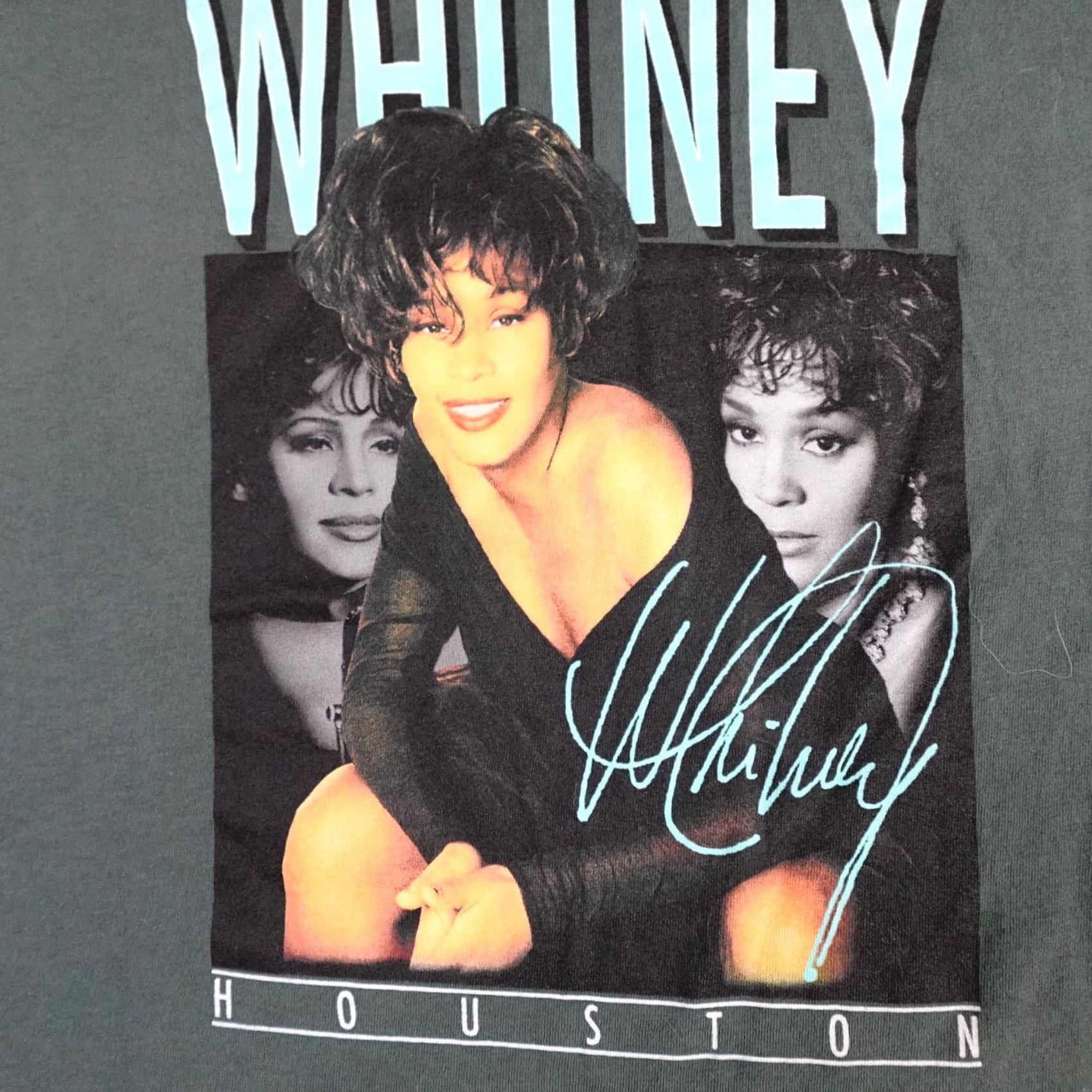 Old Navy Whitney Houston Shirt Medium Green Cropped Short Sleeve Crew Neck Pullover Old Navy Women T-Shirt Cropped Green Cotton Solid Vintage No Size M / US 6-8 / IT 42-44 - 2 Thumbnail