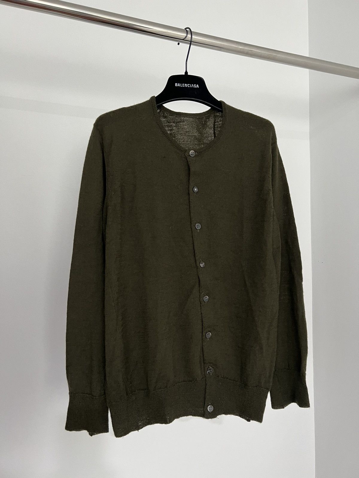 image of Comme Des Garcons Comme Des Garçons Cardigan Khaki Green in Olive Green, Women's (Size XS)