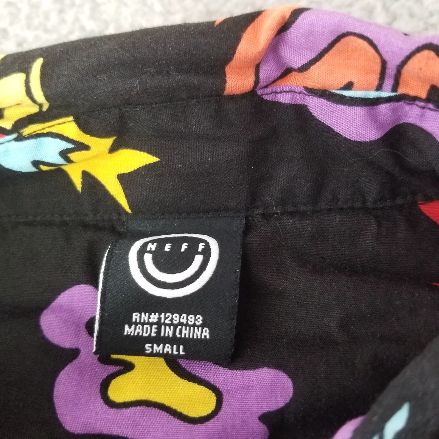 Vintage Neff Shirt Mens Small Black Flames Fire All Over Print Button Up Casual Surf Size US S / EU 44-46 / 1 - 3 Thumbnail