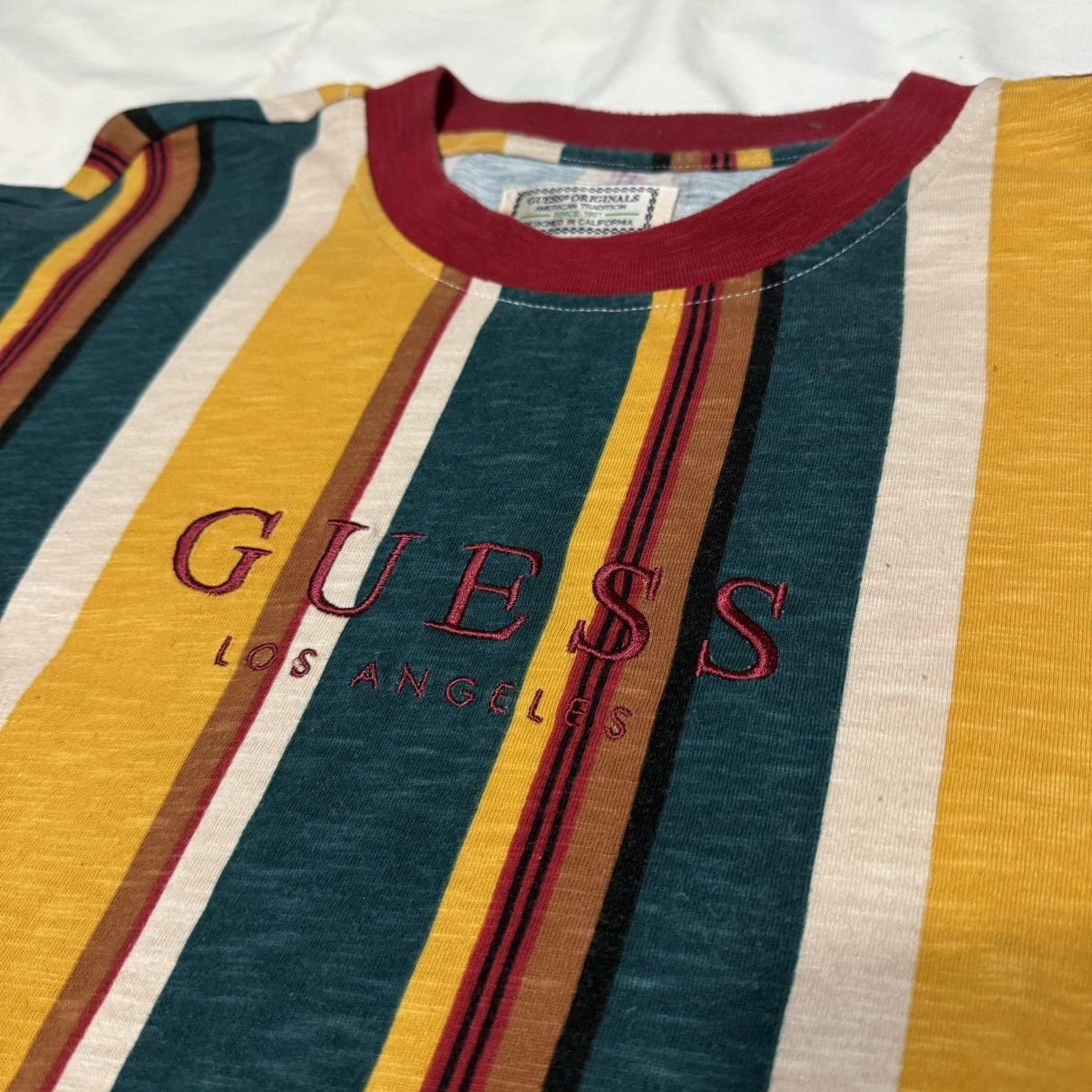 Guess × Urban Outfitters Guess Striped Long Sleeve Tee Shirt Size US M / EU 48-50 / 2 - 7 Thumbnail