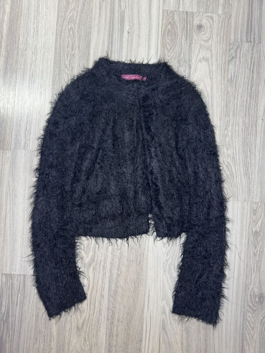 Japanese Brand Y2K Faux Fur Cardigan ifsixwasnine LGB mohair cdg y’s Size S / US 4 / IT 40 - 3 Thumbnail