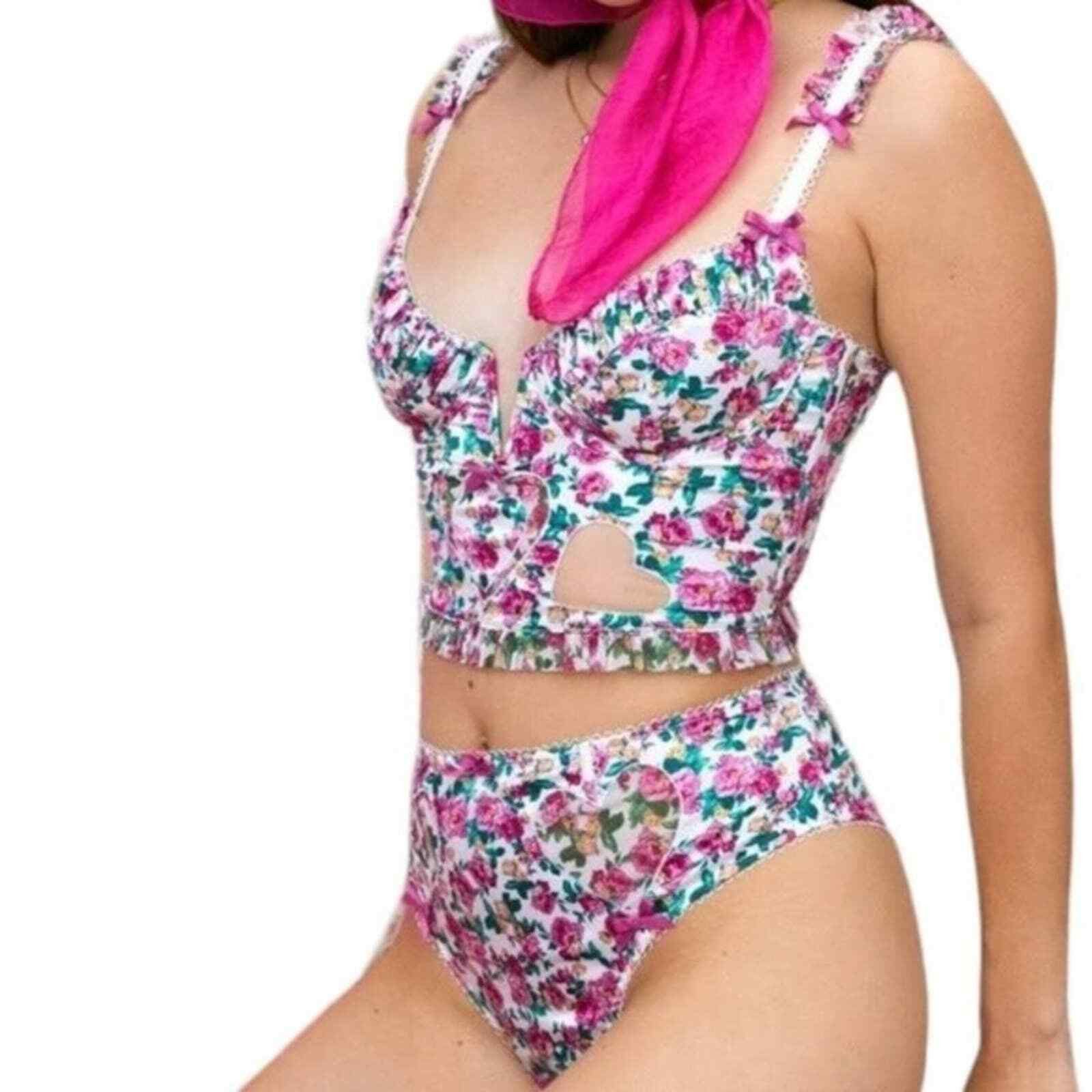 For Love & Lemons FOR LOVE & LEMONS Bustier and High-Waist Panty w/ Tag, XS Size ONE SIZE - 4 Thumbnail