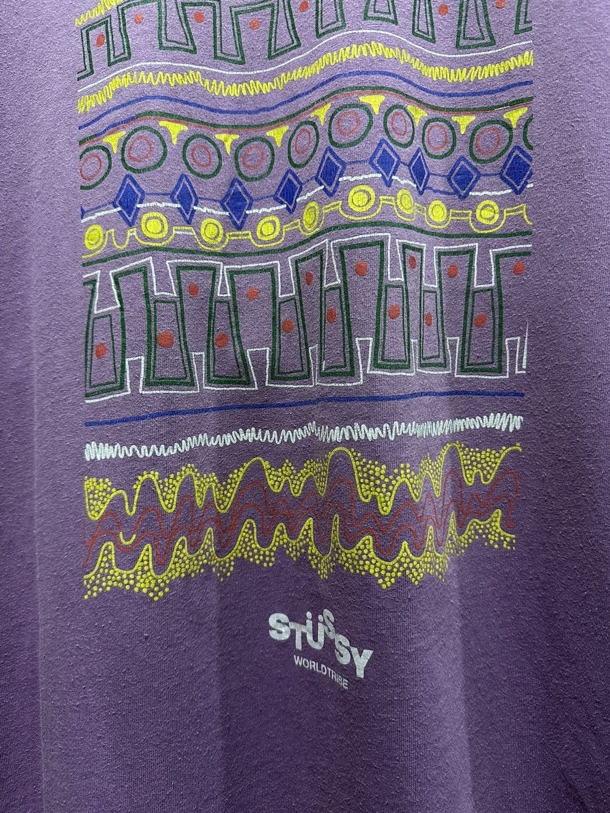 Stussy Stussy Worldtribe Bright Colourful Faded Tee Size US XL / EU 56 / 4 - 8 Thumbnail