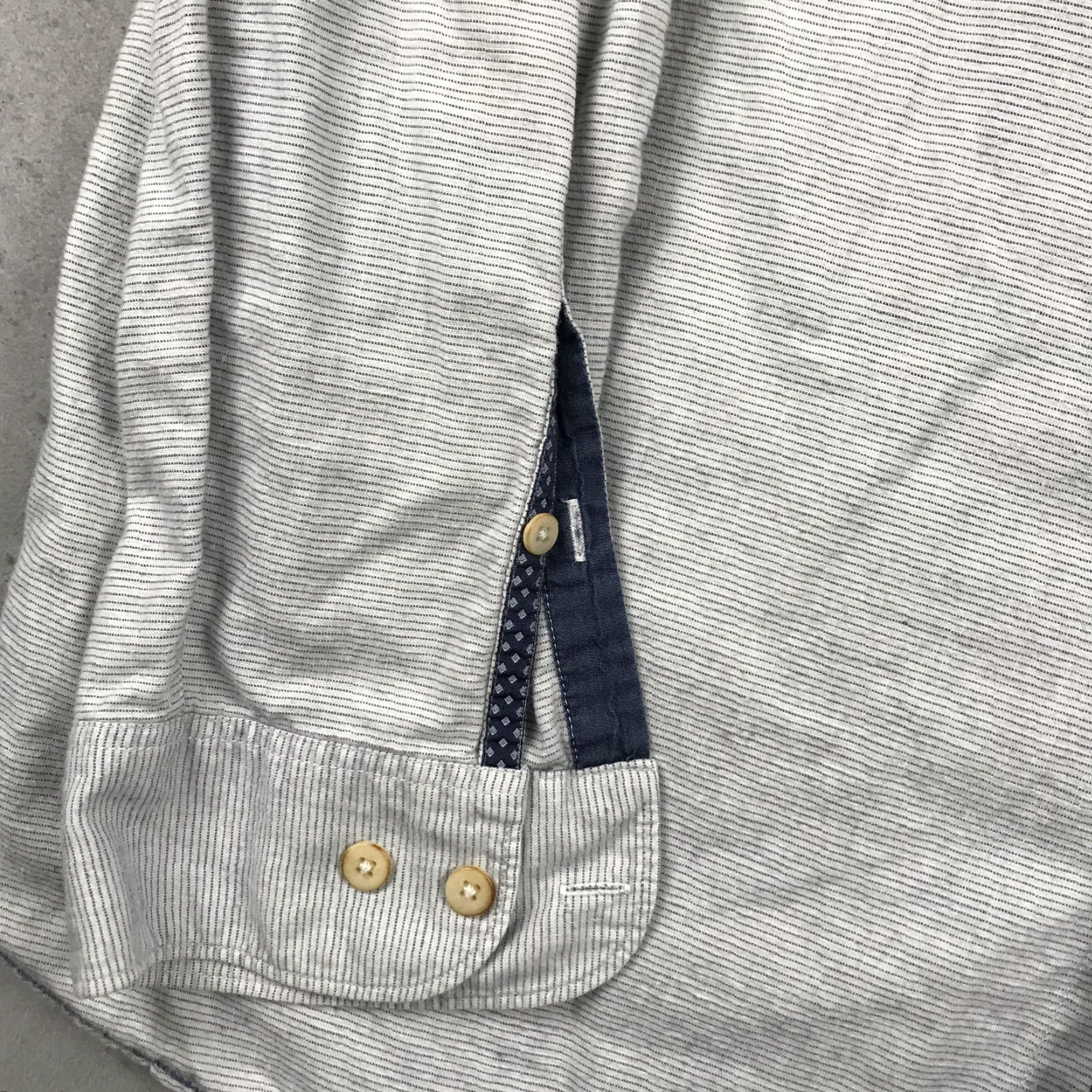 Vintage 32 Bar Blues Shirt Mens 2XL Gray Cotton Linen Blend Button-Up Casual Long Sleeve Collared Shirt Size US XXL / EU 58 / 5 - 4 Thumbnail