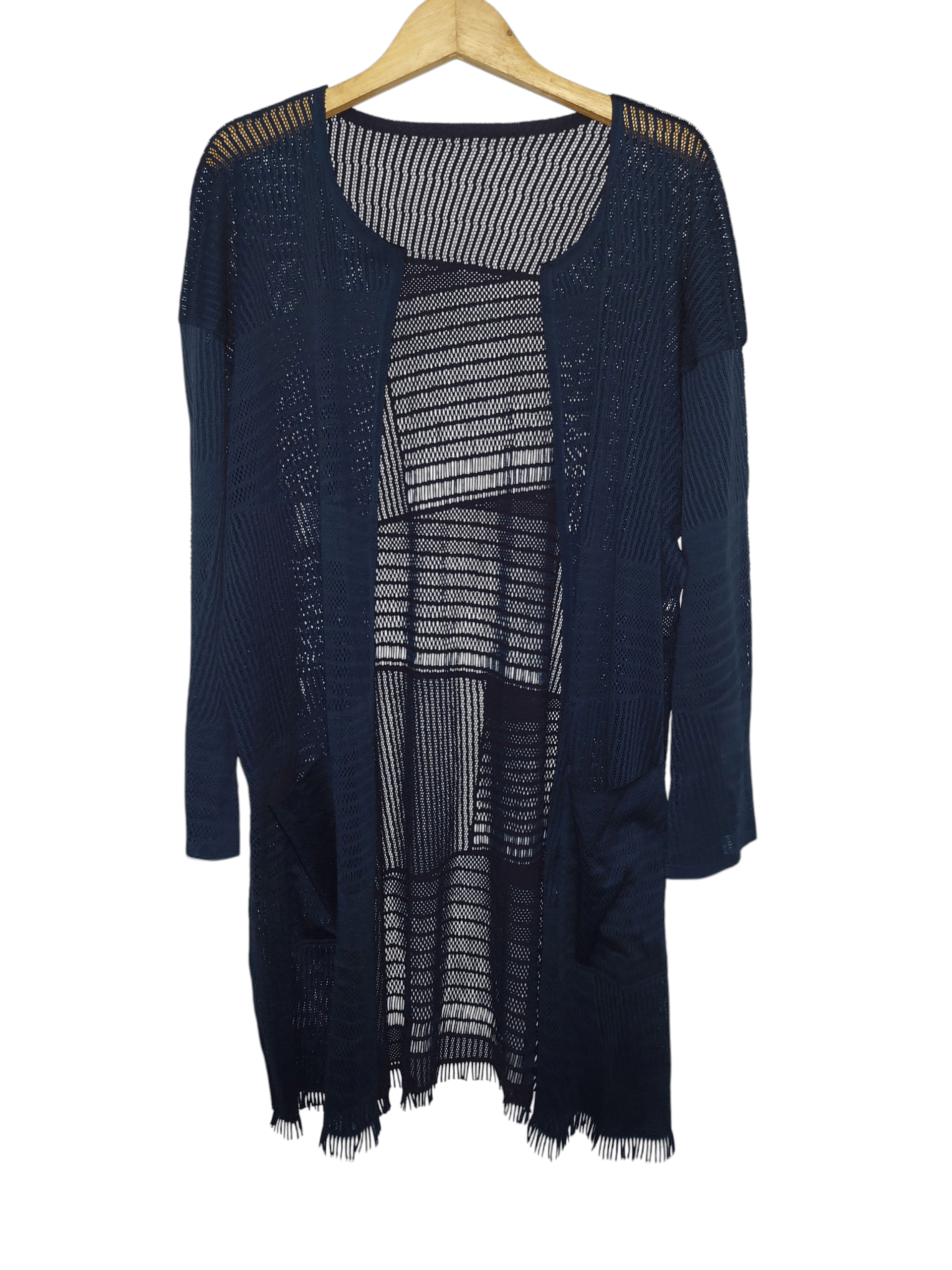 Pleats Please Issey Miyake Archival Pleats Please Issey Miyake Geometric Mesh Cardigan Size US L / EU 52-54 / 3 - 1 Thumbnail