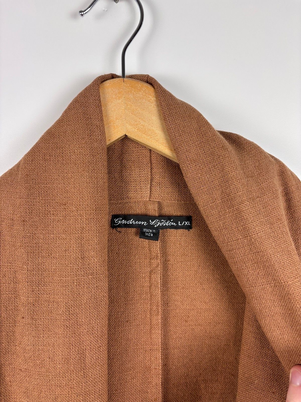 Gudrun Sjoden Gudrun Sjoden Open Long Cardigan Linen Cotton Brown L/XL Size L / US 10 / IT 46 - 6 Thumbnail