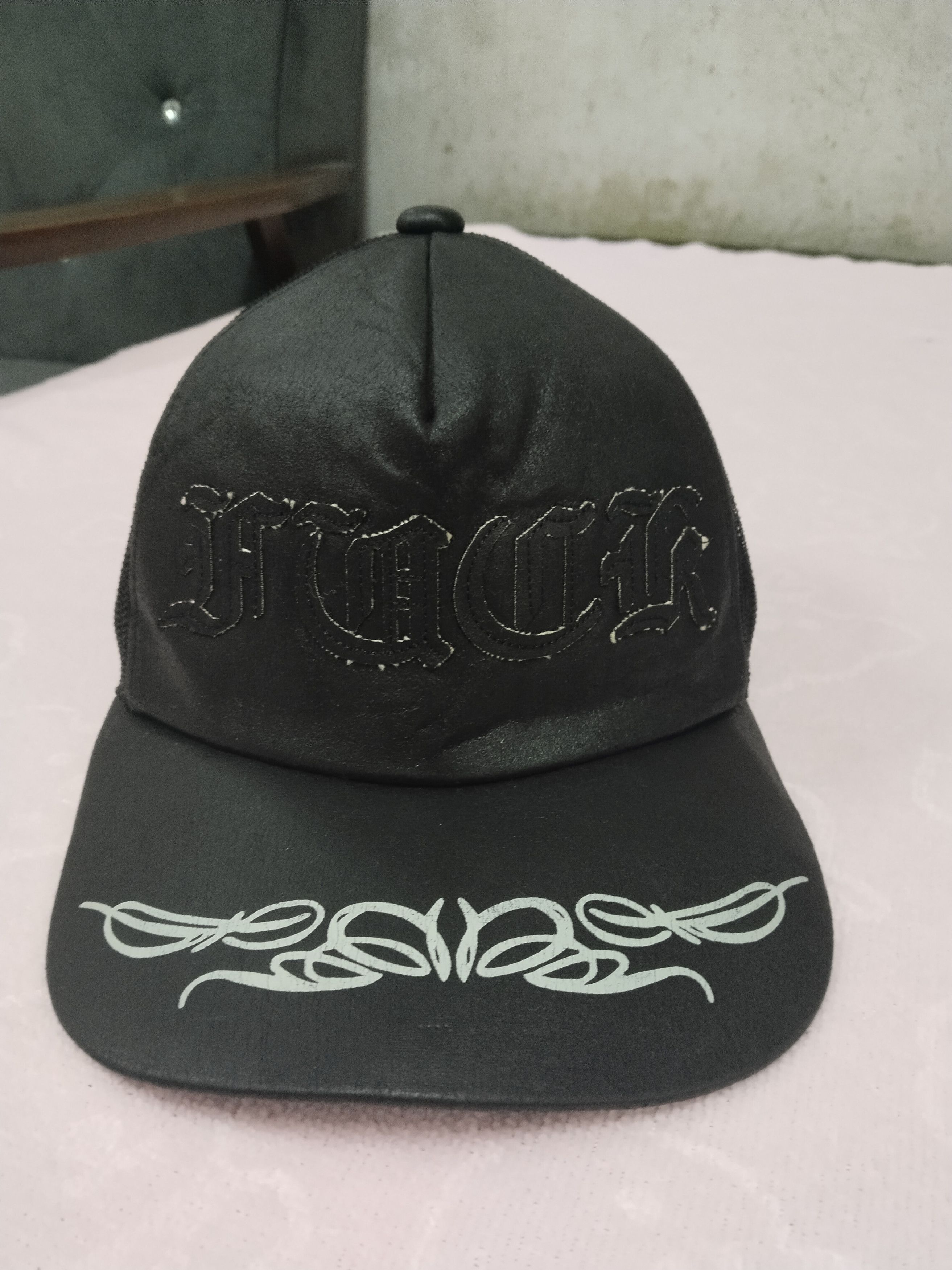 Japanese Brand VINTAGE FUCK SPELLOUT PU LEATHER CAP Size ONE SIZE - 1 Thumbnail