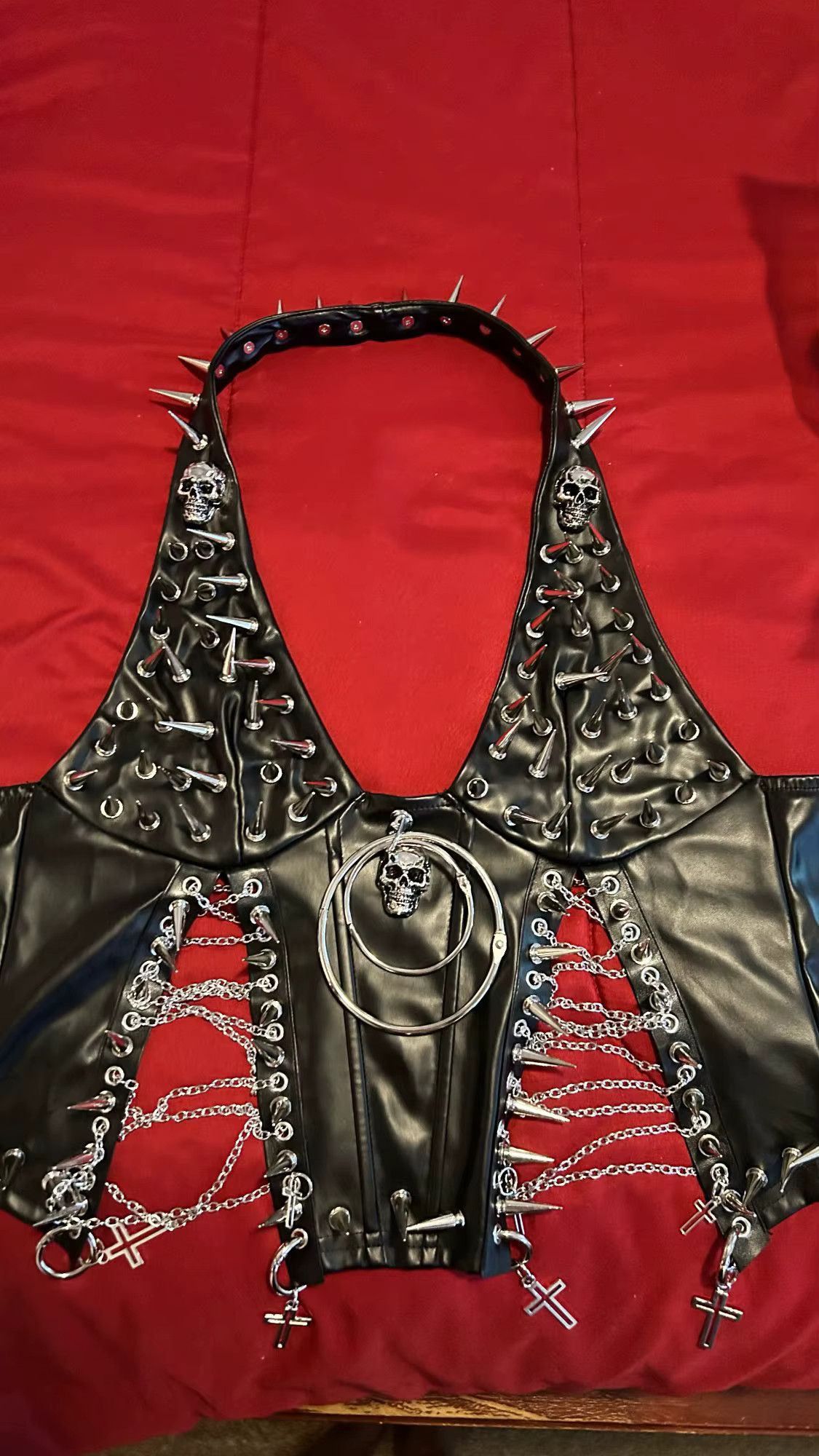 Japanese Brand bustier top gothic y2k top Rivets Skull Size S / US 4 / IT 40 - 2 Thumbnail