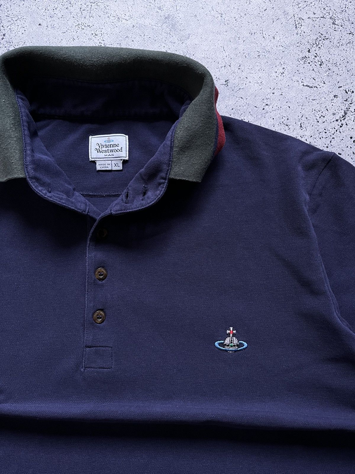 Vivienne Westwood Vivienne Westwood Navy Blue Men’s Polo T-shirt Orb Logo Y2K Size US XL / EU 56 / 4 - 2 Thumbnail