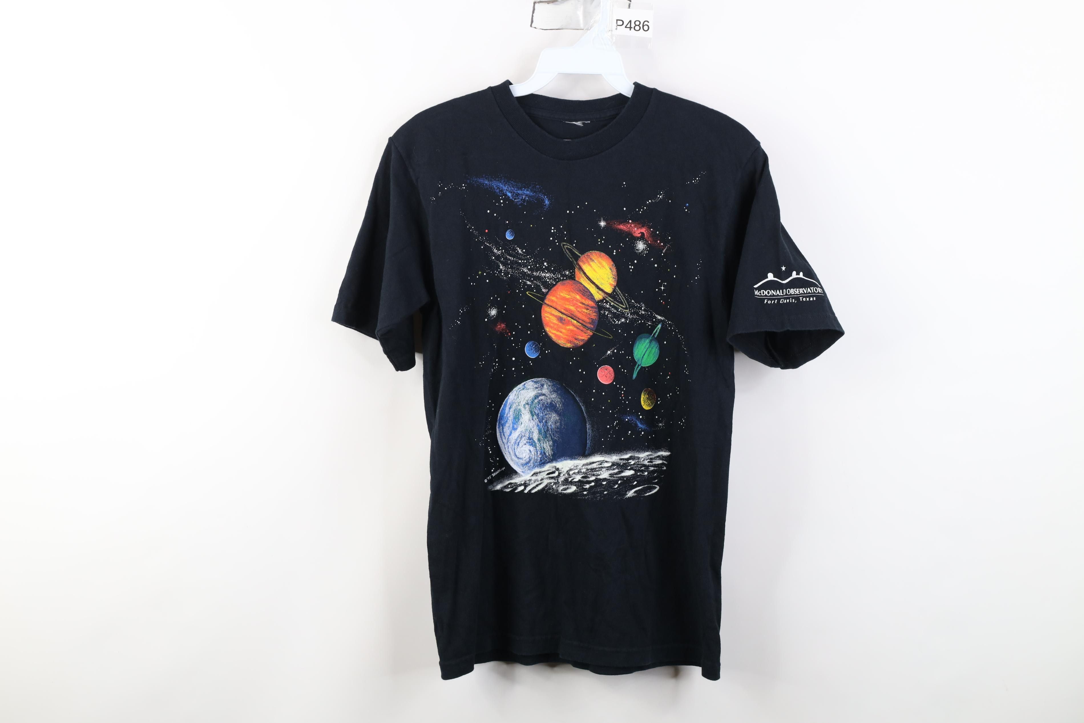 Vintage Vintage 90s Streetwear Space Planets Short Sleeve T-Shirt Size S / US 4 / IT 40 - 1 Thumbnail