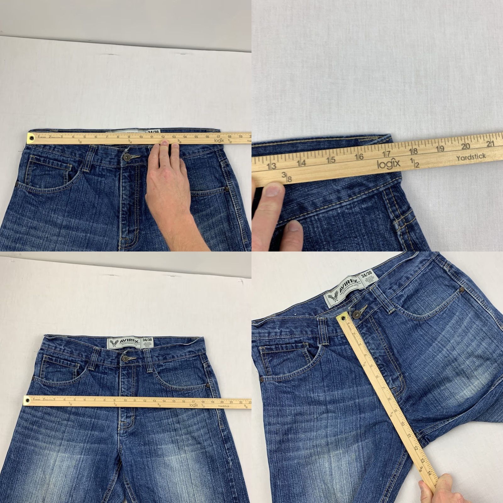 Avirex VINTAGE Avirex Jeans Men 34x30 Blue Grunge Skater Urban Y2K American Baggy Straight Relaxed Blue 34 30 Men Jeans Avirex Size US 34 / EU 50 - 8 Thumbnail