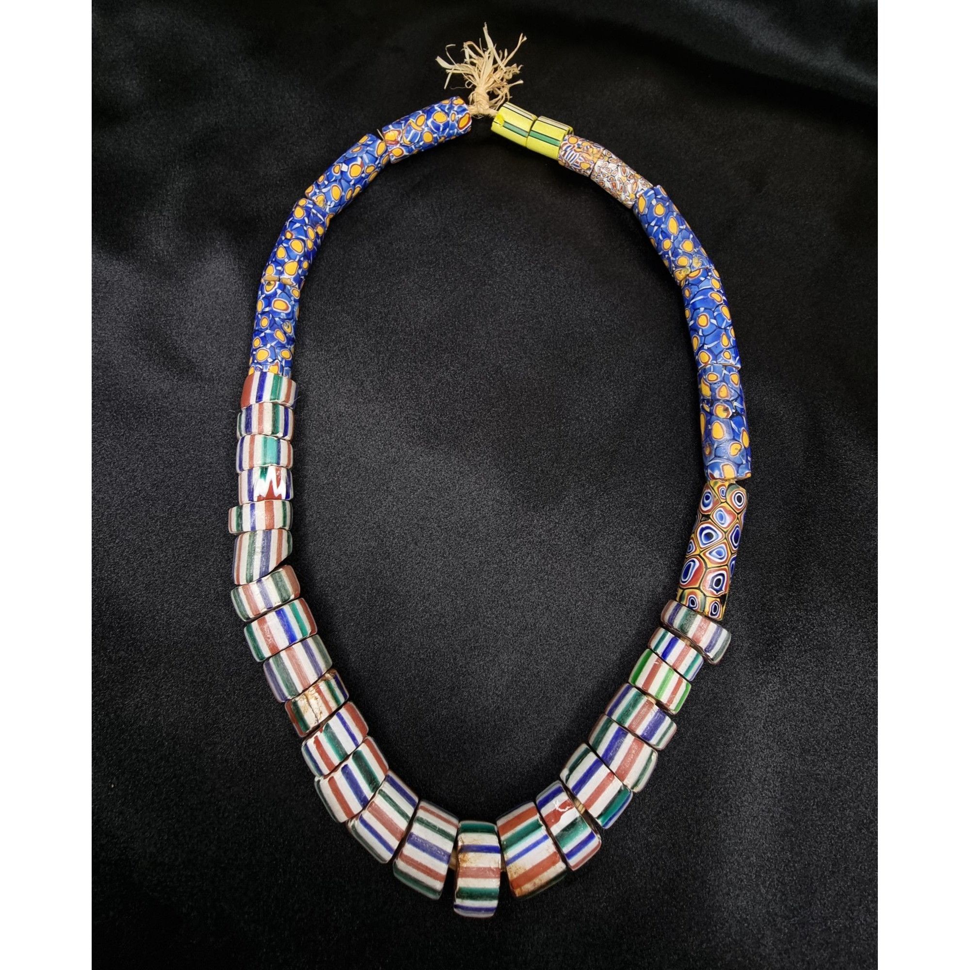 Vintage Antique African Trade Bead Necklace With Chevron & Millefior Size ONE SIZE - 2 Thumbnail