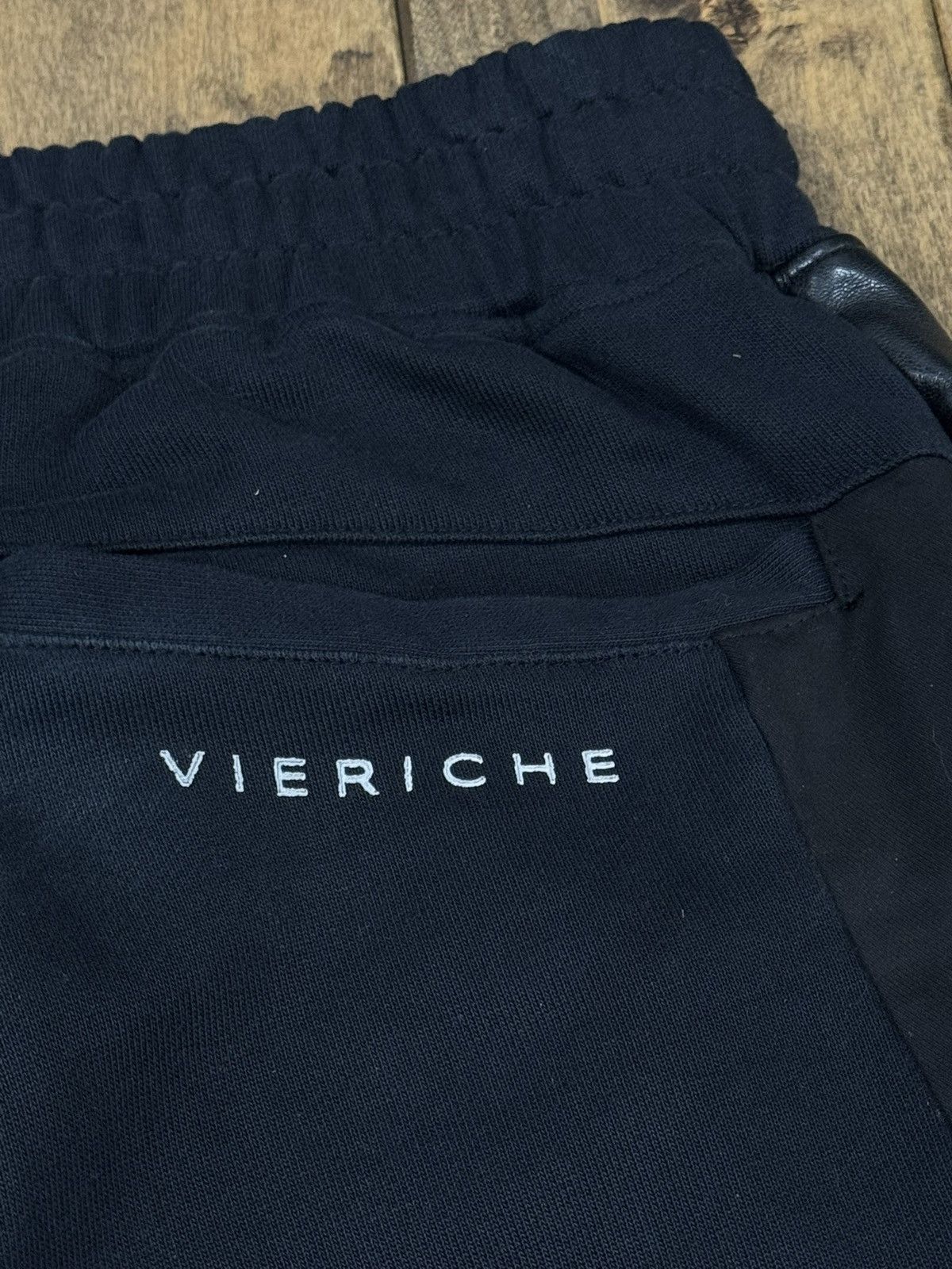 Vie + Riche Paris Vie+Riche Onyx Mixed-Media Flared Track Pants Black Leather Size US 32 / EU 48 - 20 Thumbnail