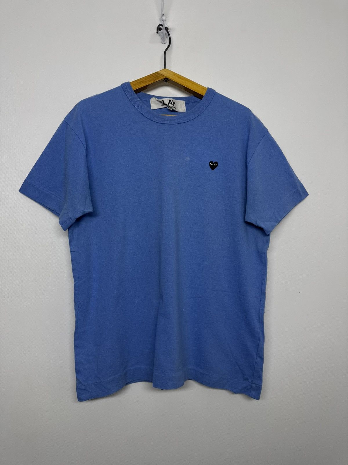 Comme des Garcons Comme Des Garcons PLAY Black Heart Blue Mens Cotton T Shirt Size US M / EU 48-50 / 2 - 2 Thumbnail