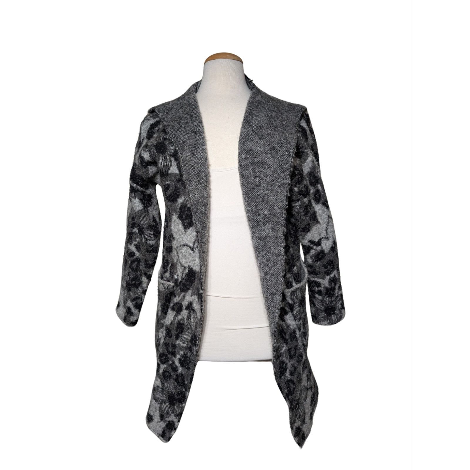 Anthropologie Anthropologie Maribeth Floral Hooded Cardigan Grey Women’s M Size M / US 6-8 / IT 42-44 - 1 Thumbnail