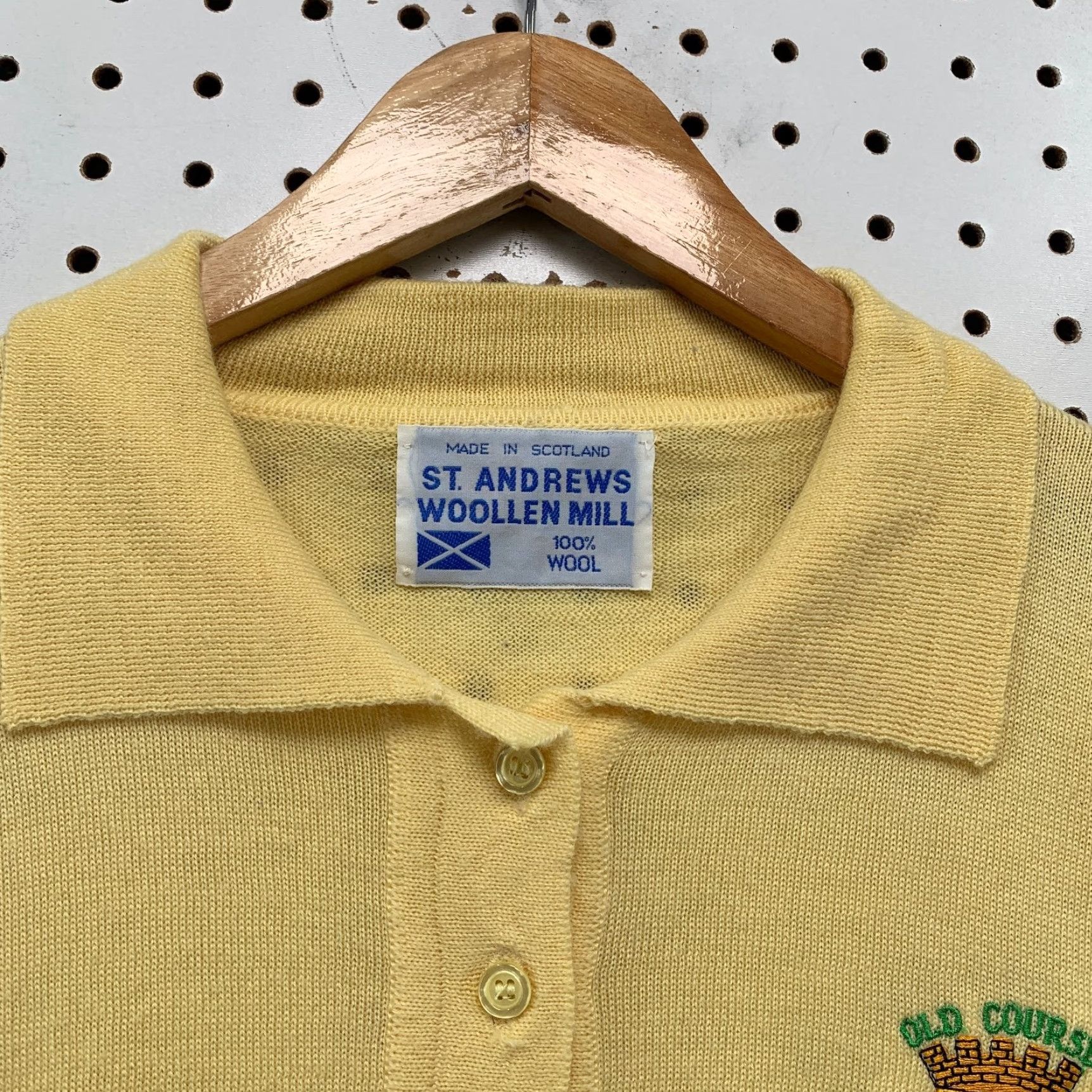 Vintage Vintage St Andrews Woollen Mill Wool Polo Sweater Mens Large Yellow Scotland Size US L / EU 52-54 / 3 - 3 Thumbnail