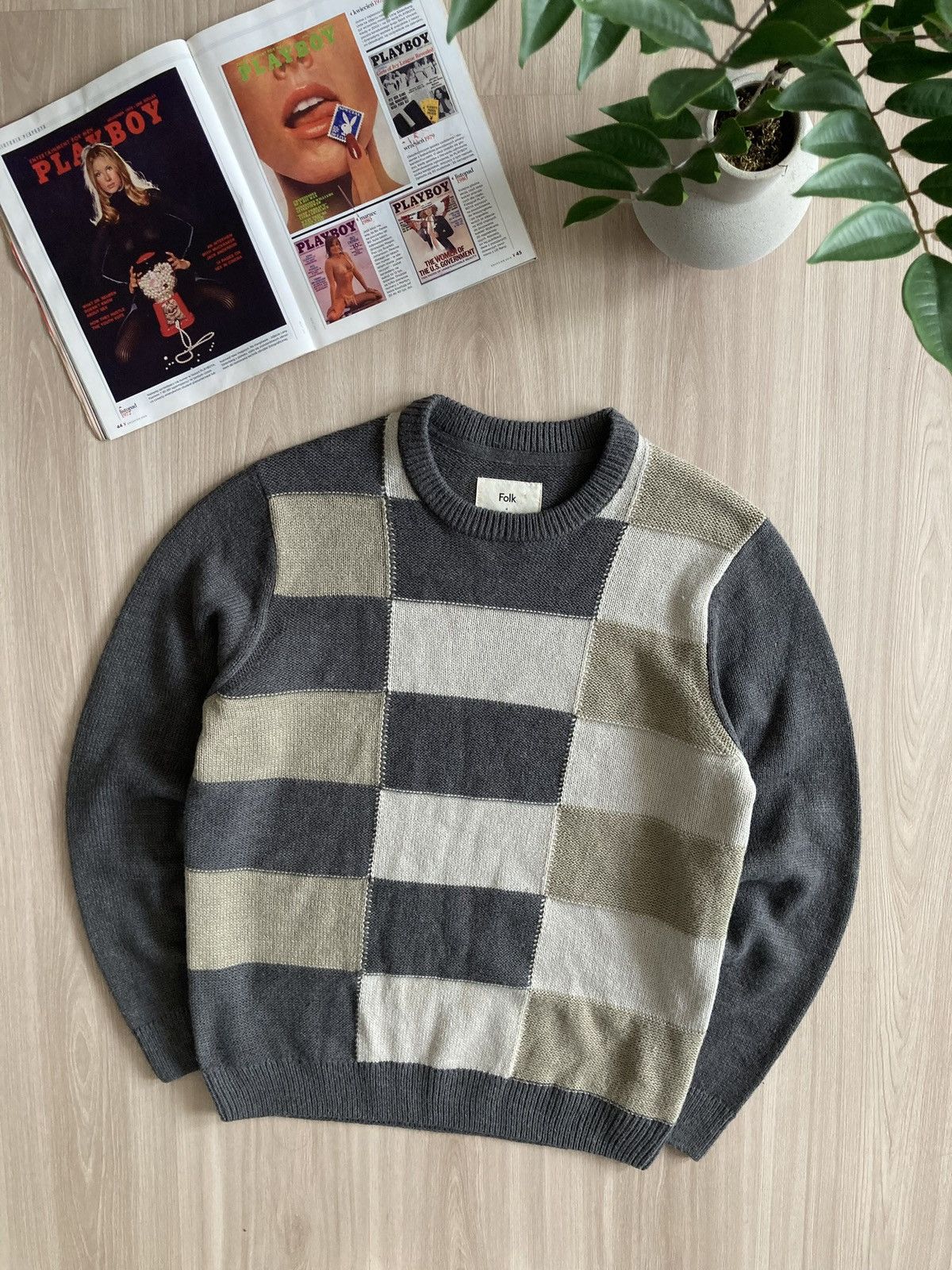 Folk Vintage Folk Flannel Knit Wool Sweater Japanese Style 00s Size US M / EU 48-50 / 2 - 1 Thumbnail