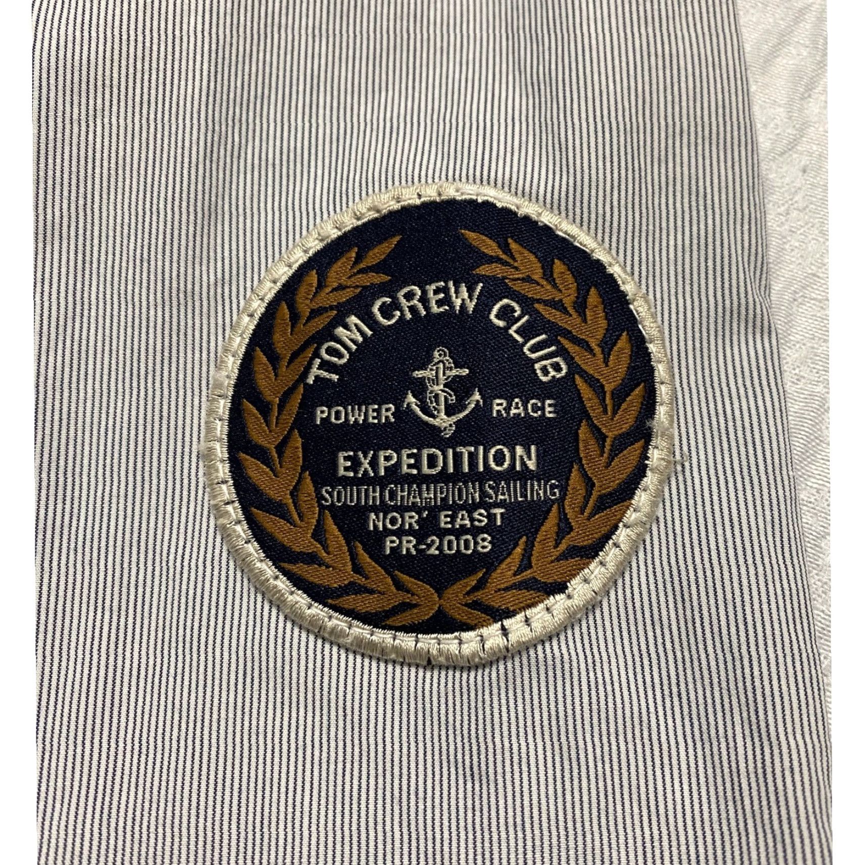 Vintage Tom Crew Club Mens Large Striped Long Sleeve Button-Down Shirt Expedition Patch Size US L / EU 52-54 / 3 - 2 Thumbnail