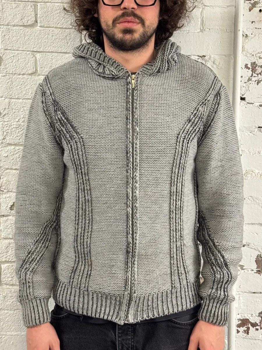 Dirk Bikkembergs 2000s Bikkembergs Knit Grey Zip-Up Hoodie Size US M / EU 48-50 / 2 - 2 Thumbnail