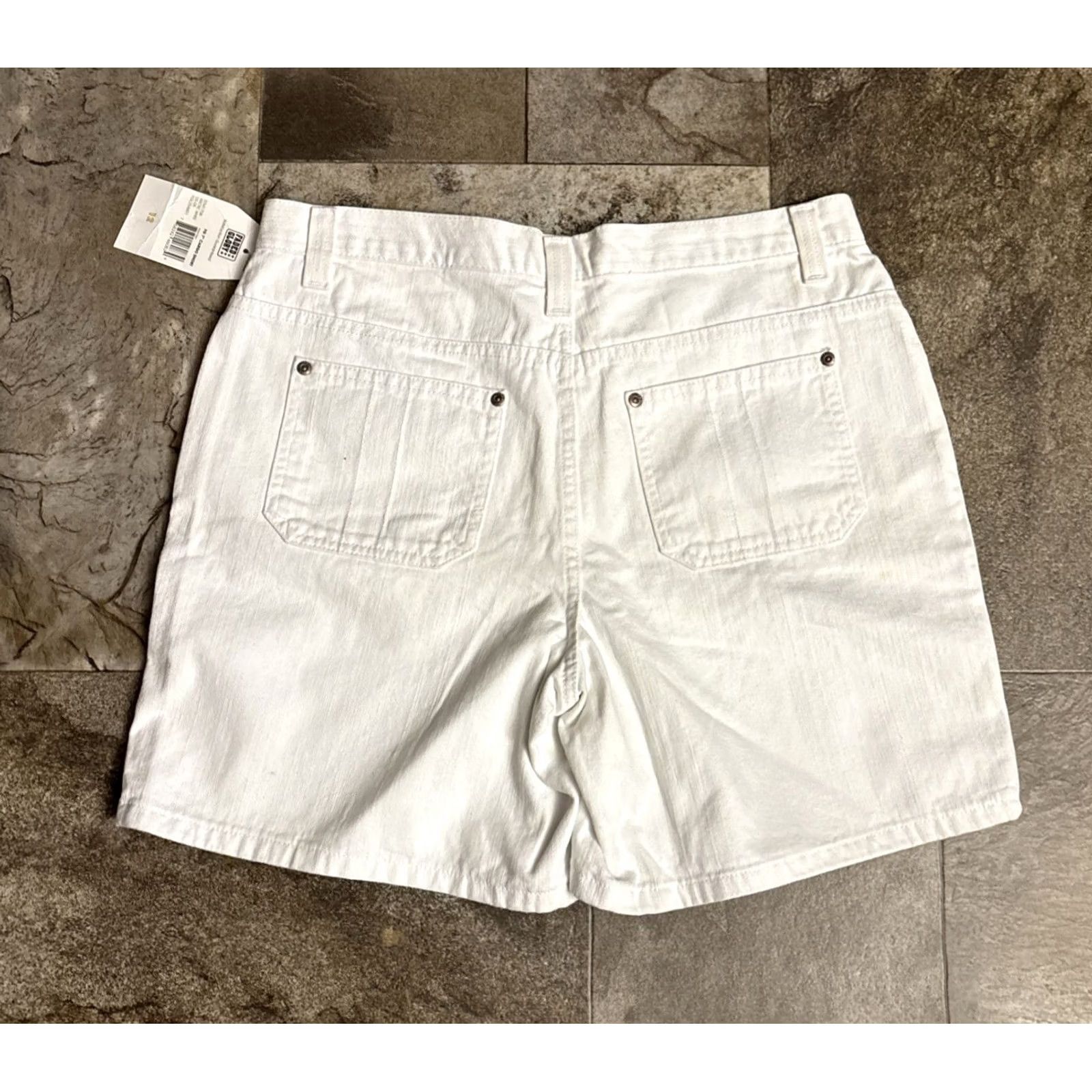 Faded Glory Faded Glory White Shorts 32x7 5-Pocket Denim Cotton 12 Regular Mid Rise Button Zip Front Belt Loops Womens NWT Size 34" / US 12 / IT 48 - 2 Thumbnail