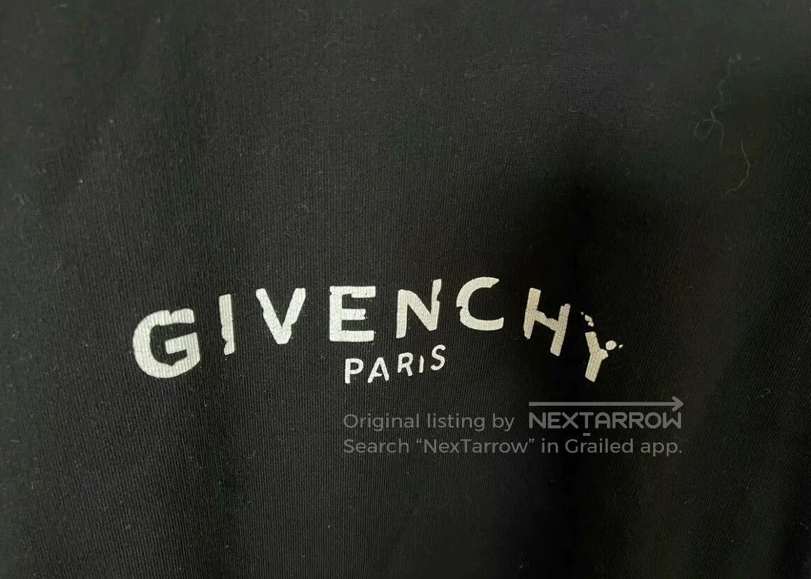 Givenchy Givenchy Black Distressed Logo Sweatshirt. Size US XS / EU 42 / 0 - 2 Thumbnail
