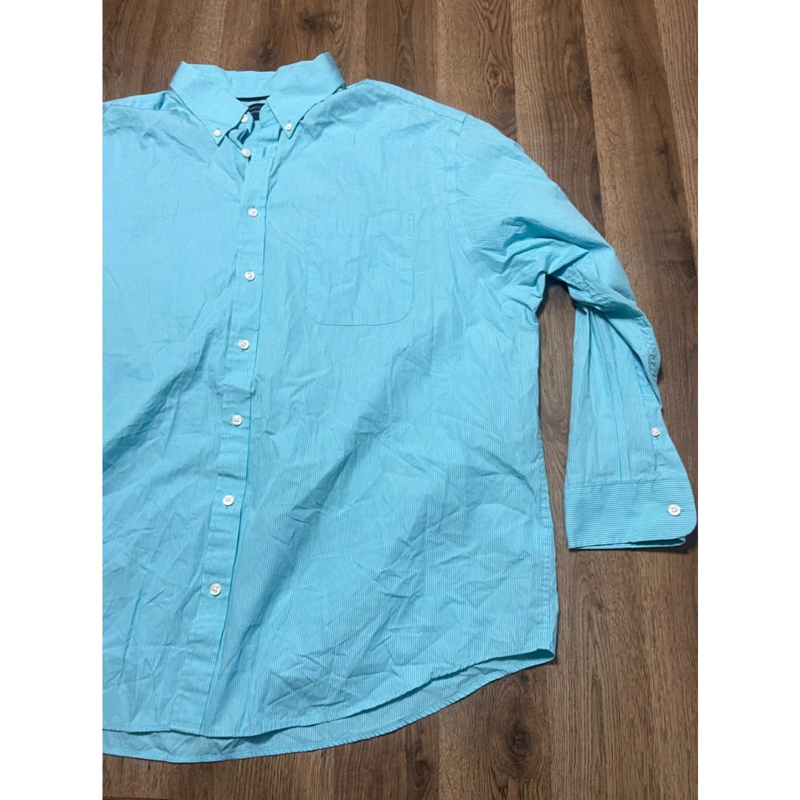 Roundtree & Yorke Roundtree & Yorke Shirt, Men's 2XB, Blue White, Button Up, Long Sleeve, Solid Size US XXL / EU 58 / 5 - 4 Thumbnail