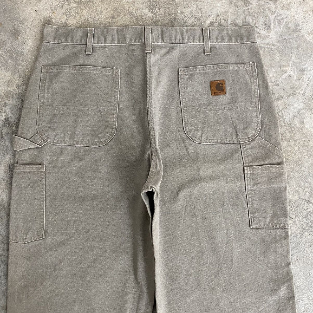 Carhartt × Vintage Vintage Carhartt Desert Grey Carpenter Workwear Pants Size US 38 / EU 54 - 15 Thumbnail