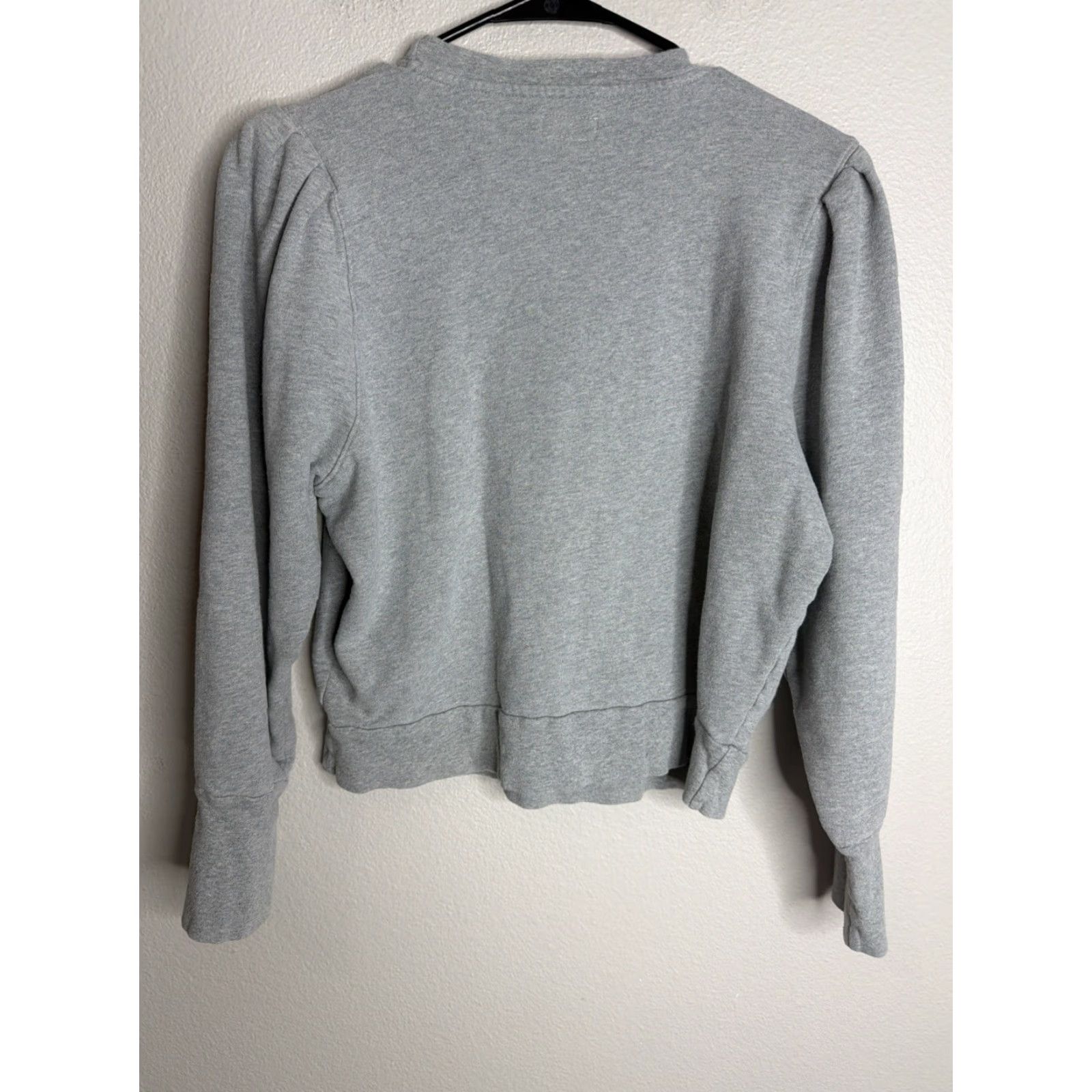 MOTHER Mother Sweatshirt Womens L Gray Fleece Shoulder Pads 80s 90s University US Made Regular Crew Neck Pullover Activewear Shirt Size L / US 10 / IT 46 - 6 Thumbnail